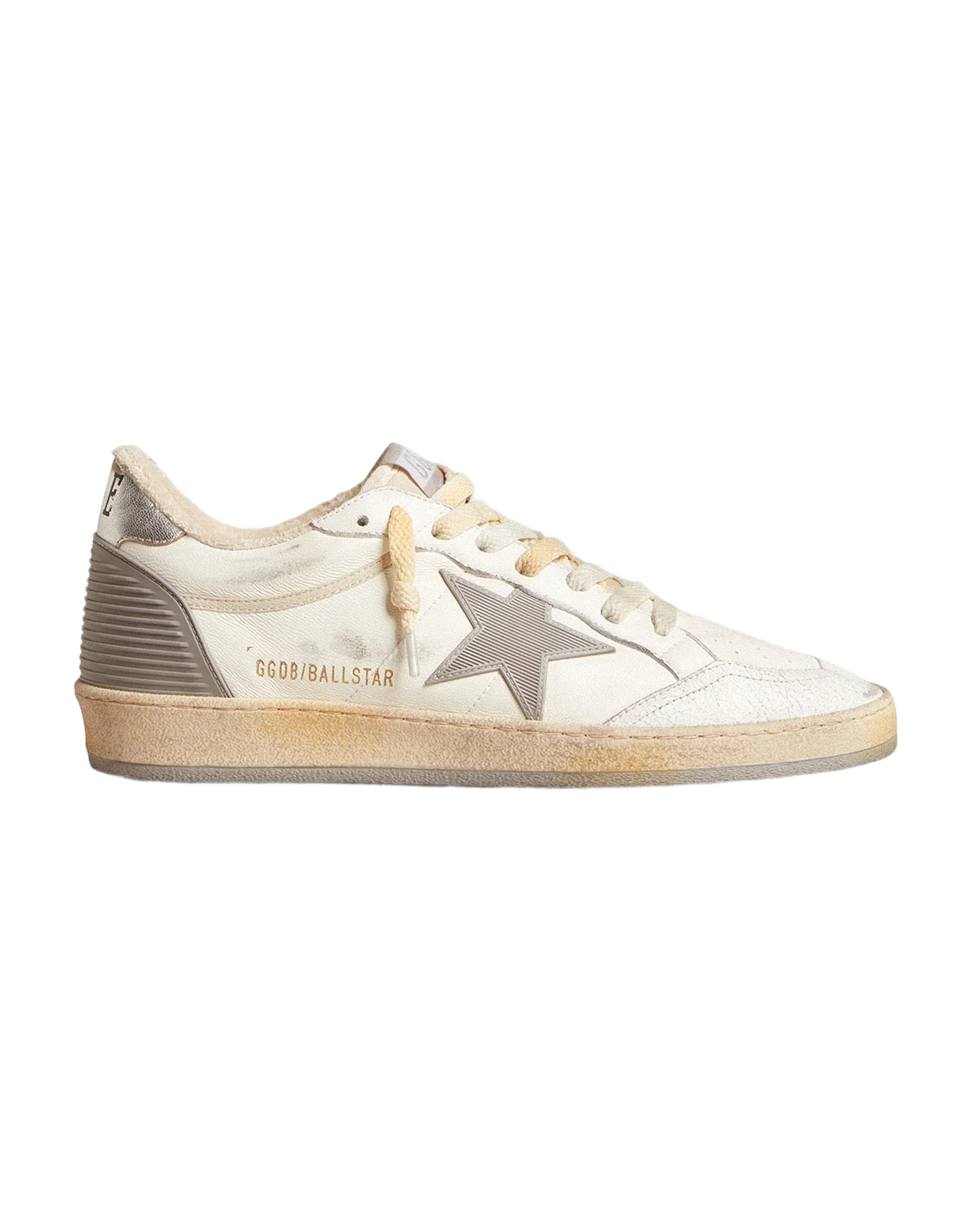 Men | Ball Star Nappa with Rubber Star & Silver Leather Heel Tab | White x Grey x Beige x Silver - Image 5
