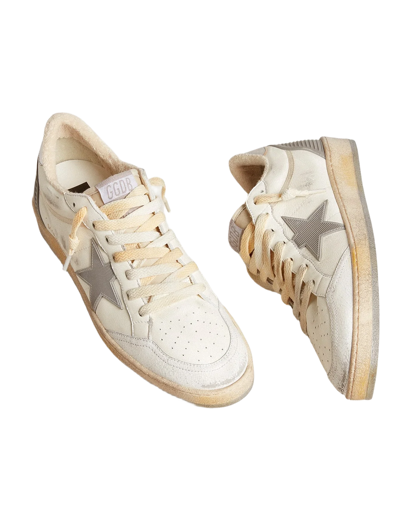 Men | Ball Star Nappa with Rubber Star & Silver Leather Heel Tab | White x Grey x Beige x Silver - Image 8