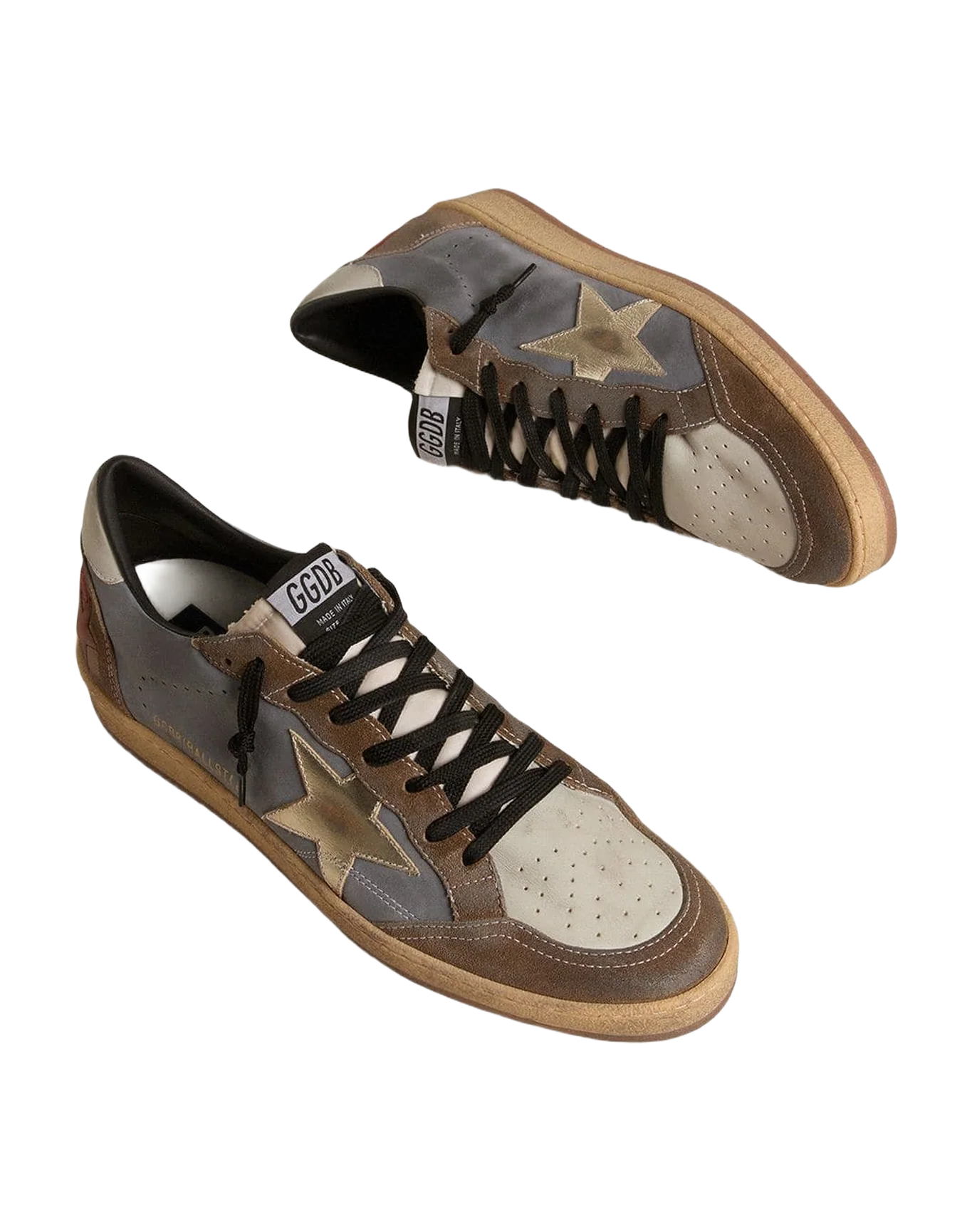Men | Ball Star Nubuck & Suede with Gold Metallic Star | Denim Blue x Green x Beige x Platinum x White - Image 6