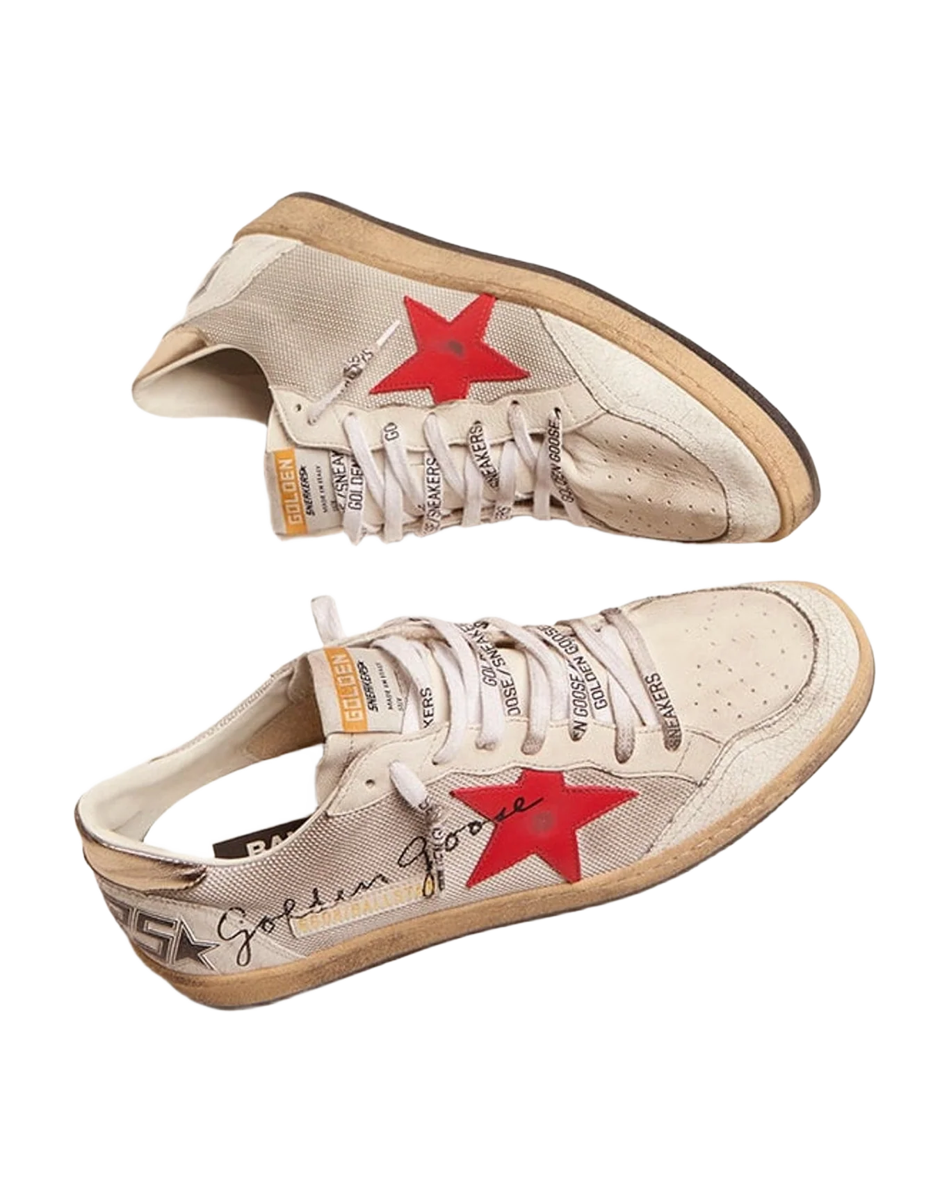 Men | Ball Star On Light Silver Mesh with Red Star | Silver x White x Red x Platinum
