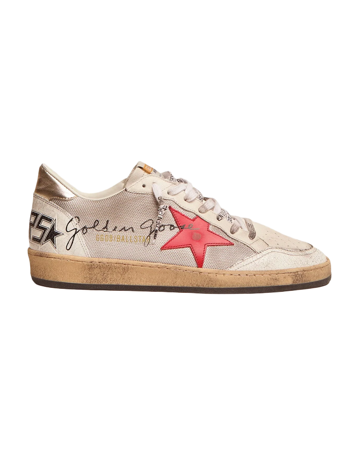 Men | Ball Star On Light Silver Mesh with Red Star | Silver x White x Red x Platinum - Image 3