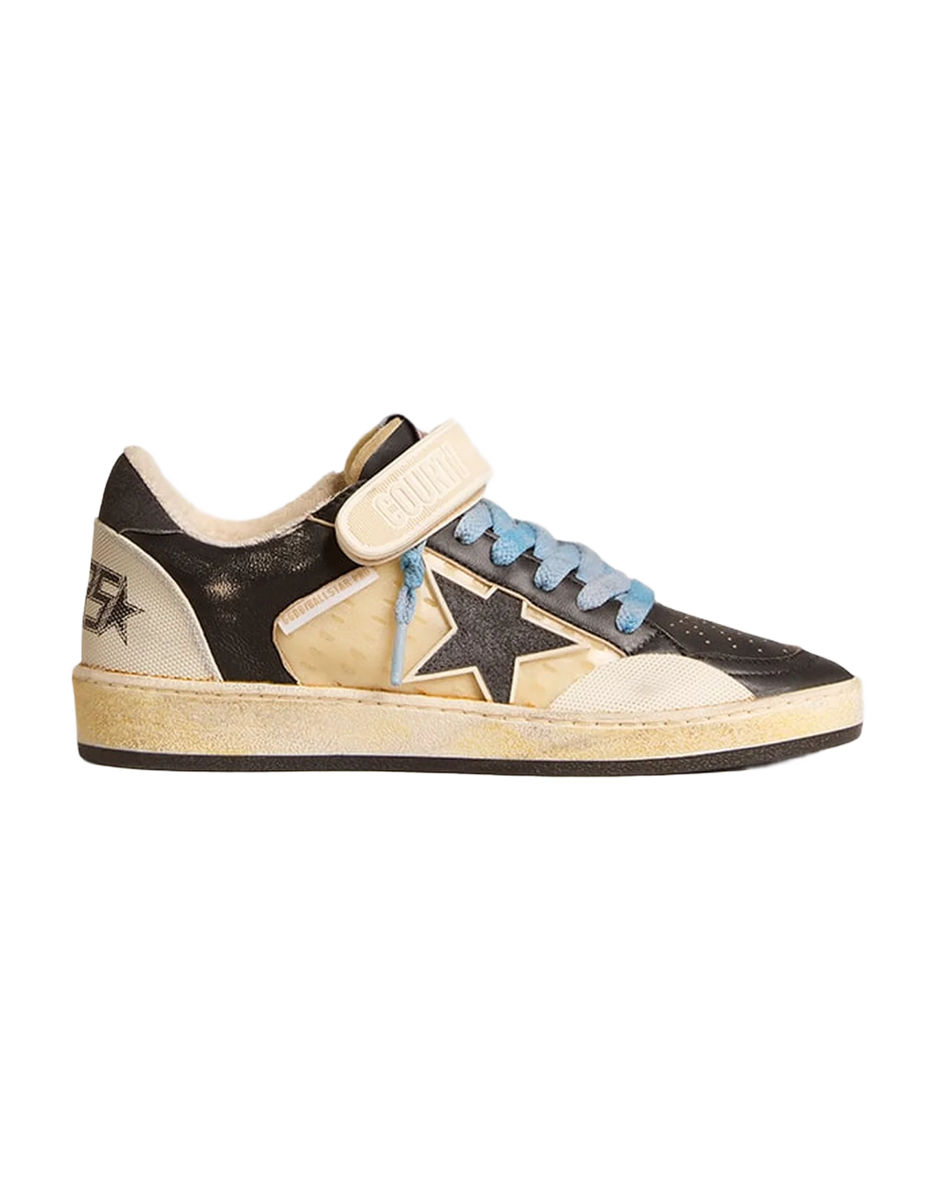 Men | Ball Star Pro Black Leather with Velcro Strap | White x Mustang x Pvc - Image 5