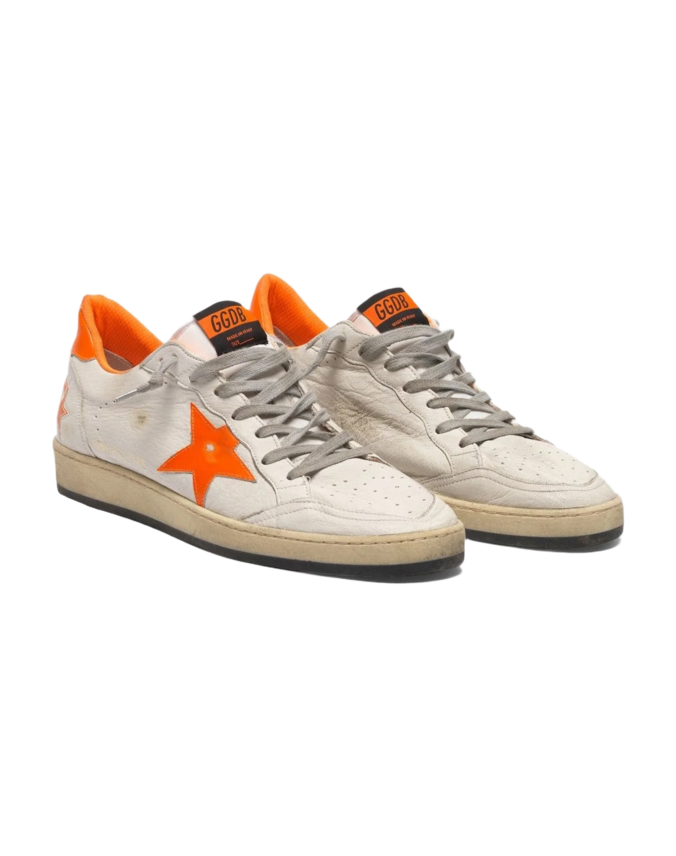 Men | Ball Star Sneakers Leather with Dayglow Details & Lining