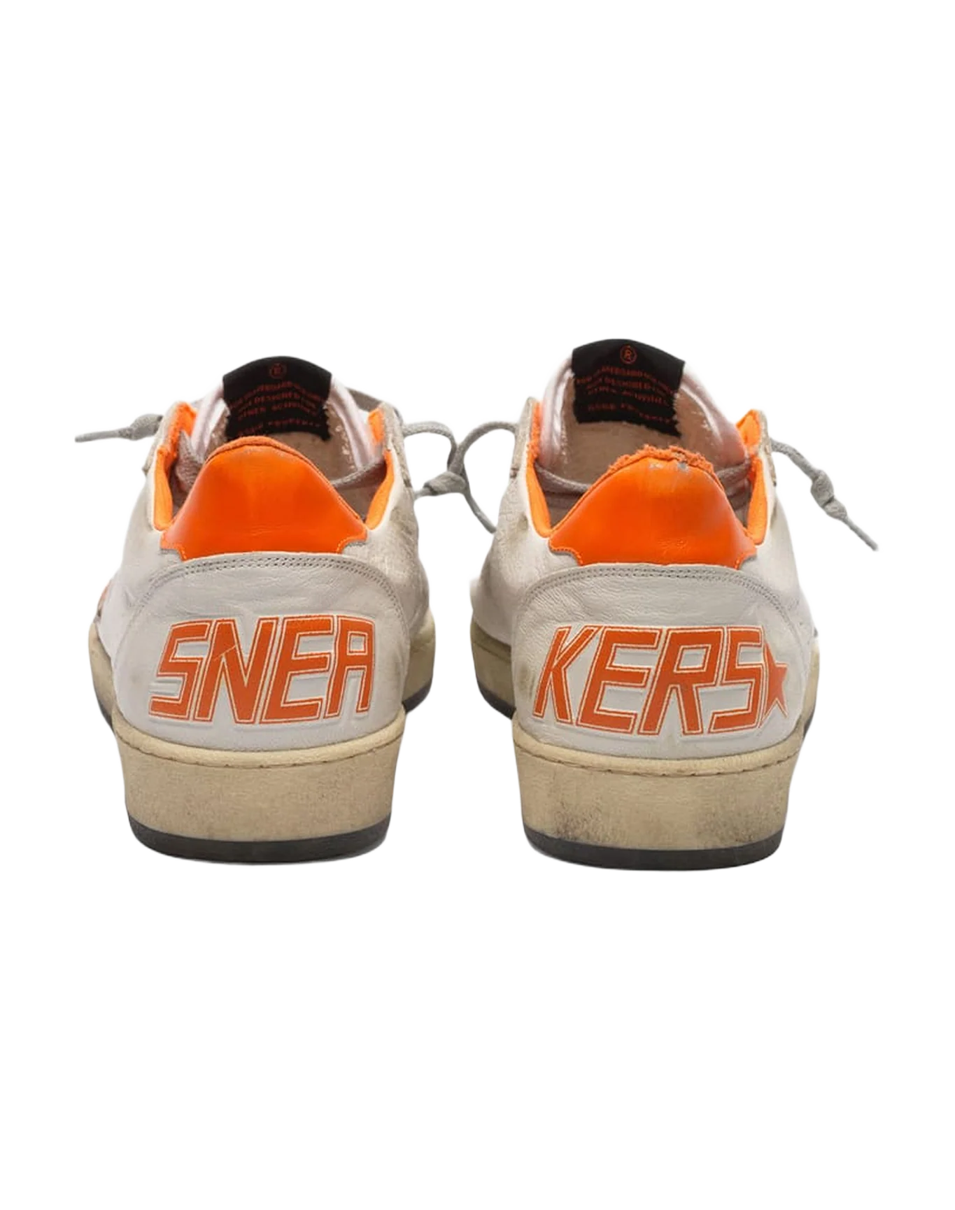 Men | Ball Star Sneakers Leather with Dayglow Details & Lining - Image 2