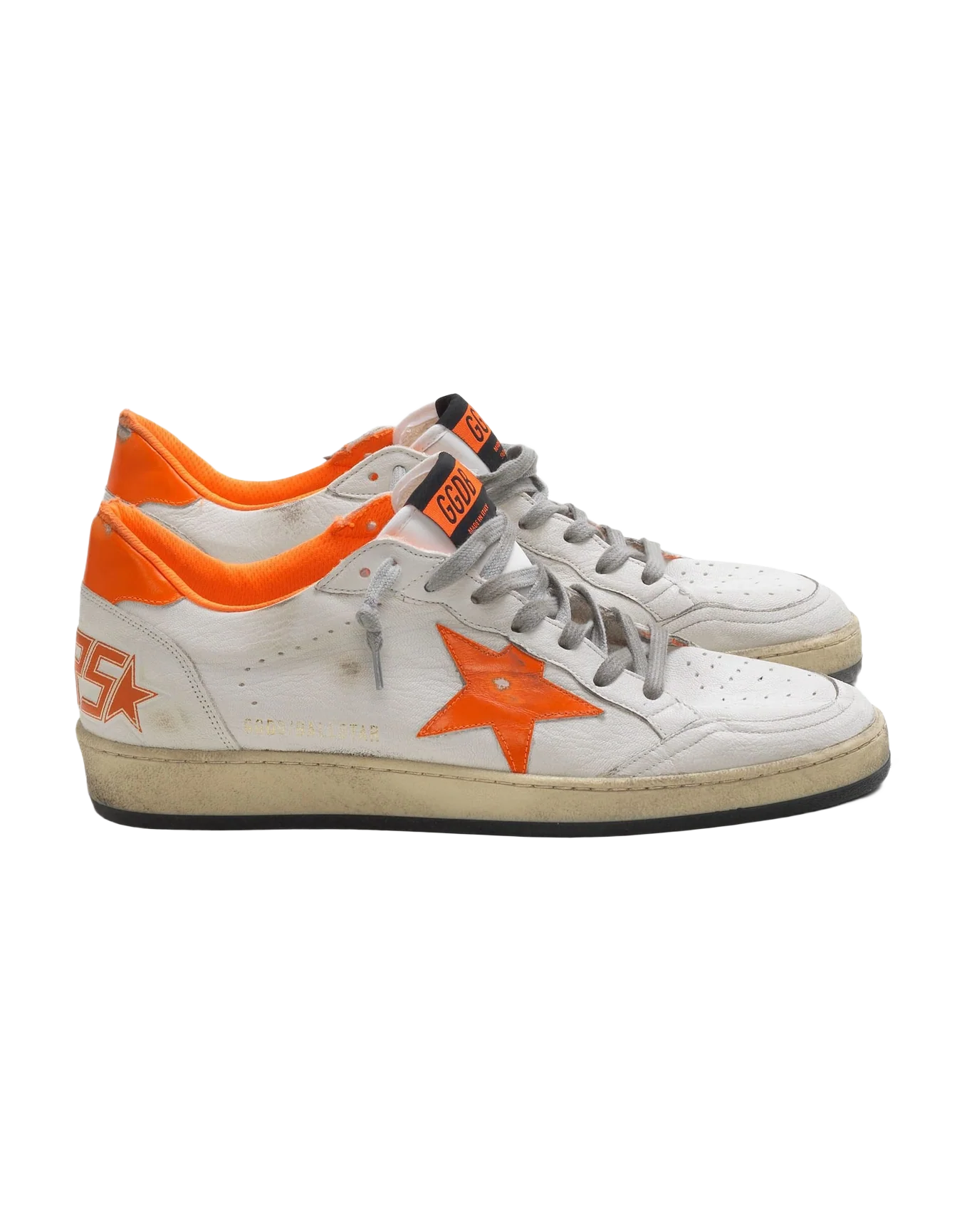 Men | Ball Star Sneakers Leather with Dayglow Details & Lining - Image 4