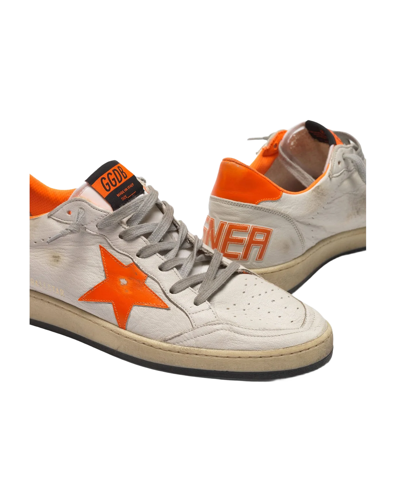 Men | Ball Star Sneakers Leather with Dayglow Details & Lining - Image 6