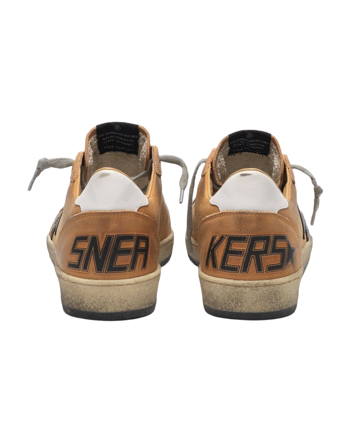 Men | Ball Star Sneakers Sand Colour Leather with Black Star - Image 2