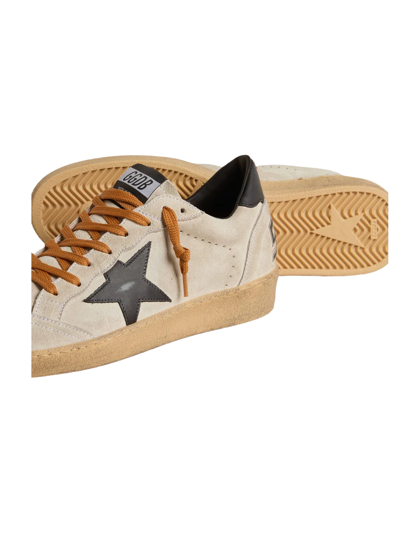 Men | Ball Star Taupe Suede, Black Details & Orange Lace | Grey x Black - Image 3
