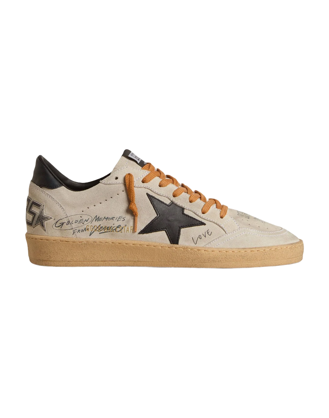 Men | Ball Star Taupe Suede, Black Details & Orange Lace | Grey x Black - Image 4