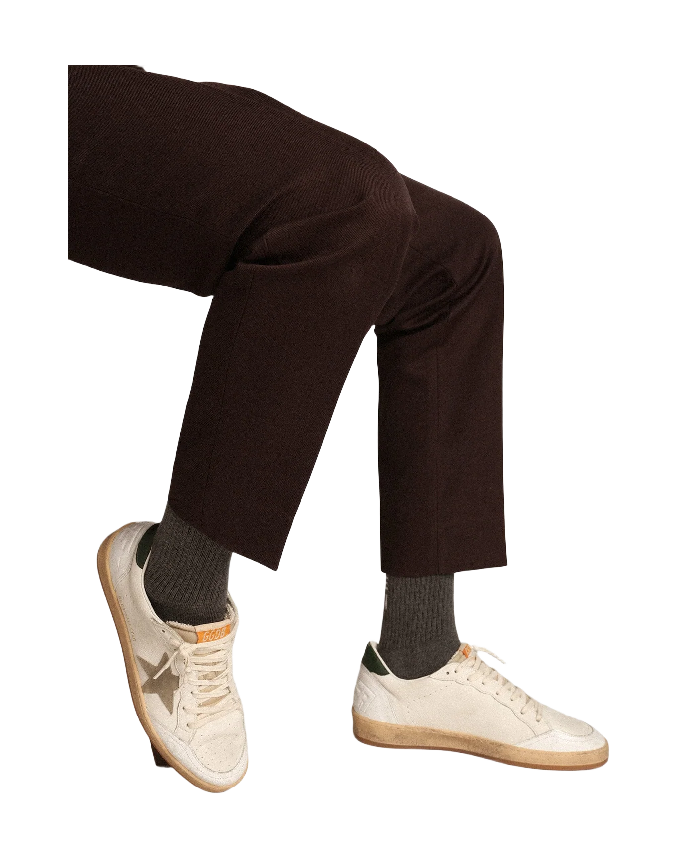 Men | Ball Star White Nappa with Dove Gray Suede Star | White x Taupe x Green - Image 7