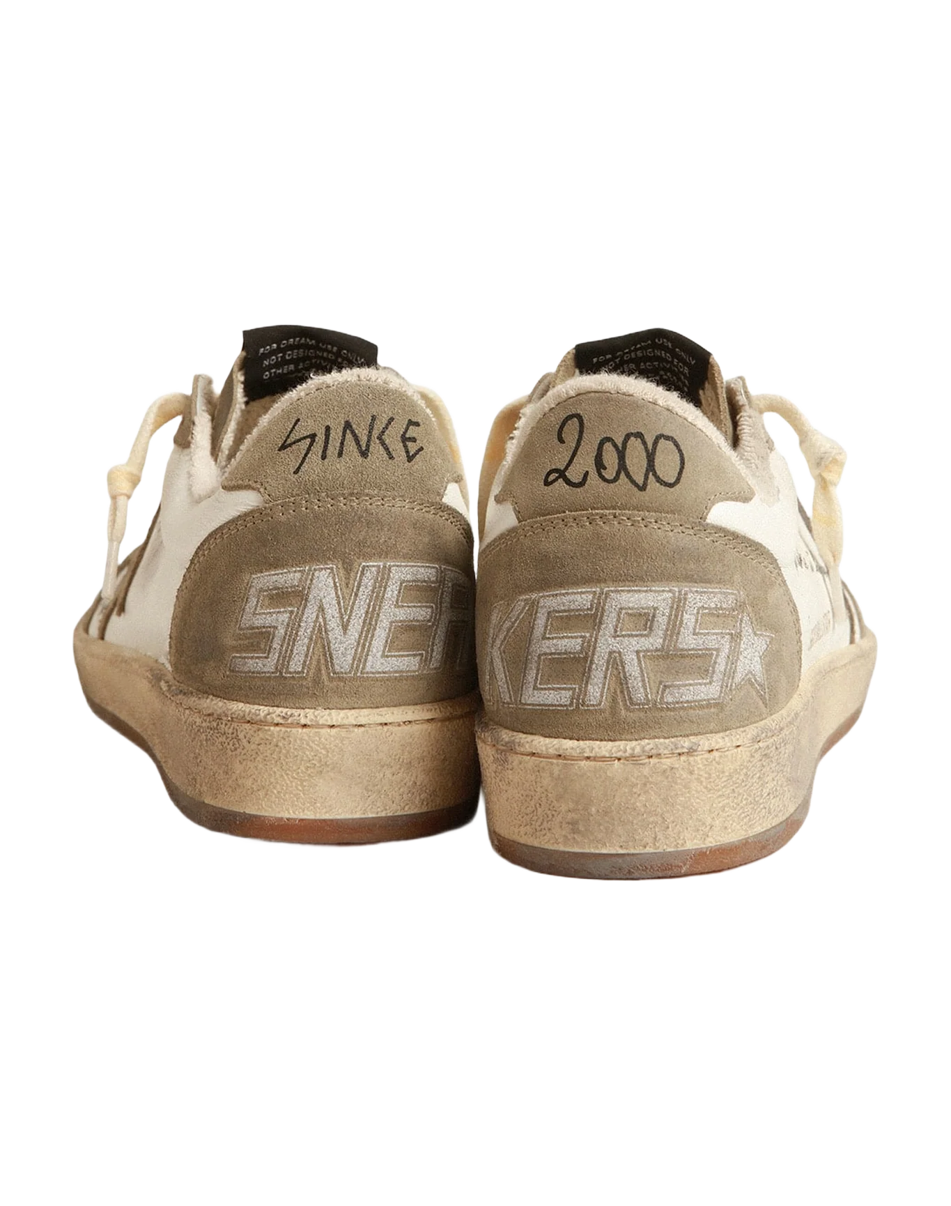 Men | Ball Star with Dove-Gray Suede Star & Heel Tab | White x Taupe x Black - Image 2
