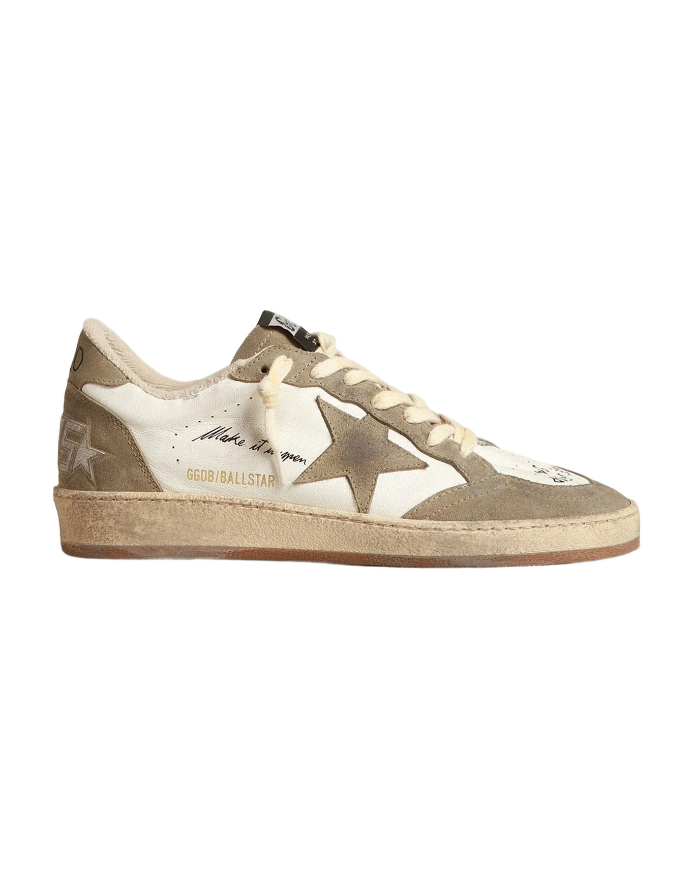 Men | Ball Star with Dove-Gray Suede Star & Heel Tab | White x Taupe x Black - Image 3