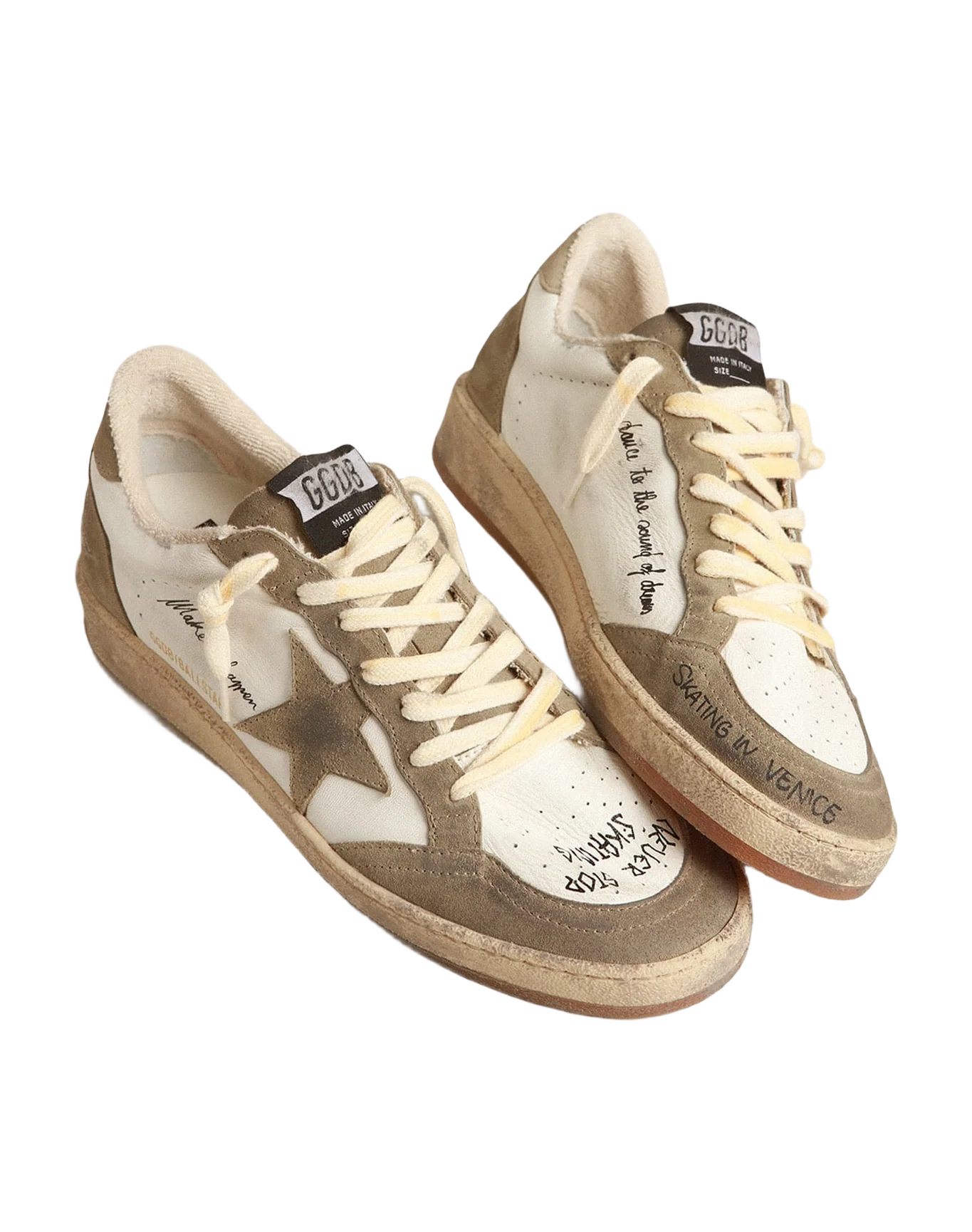 Men | Ball Star with Dove-Gray Suede Star & Heel Tab | White x Taupe x Black - Image 5