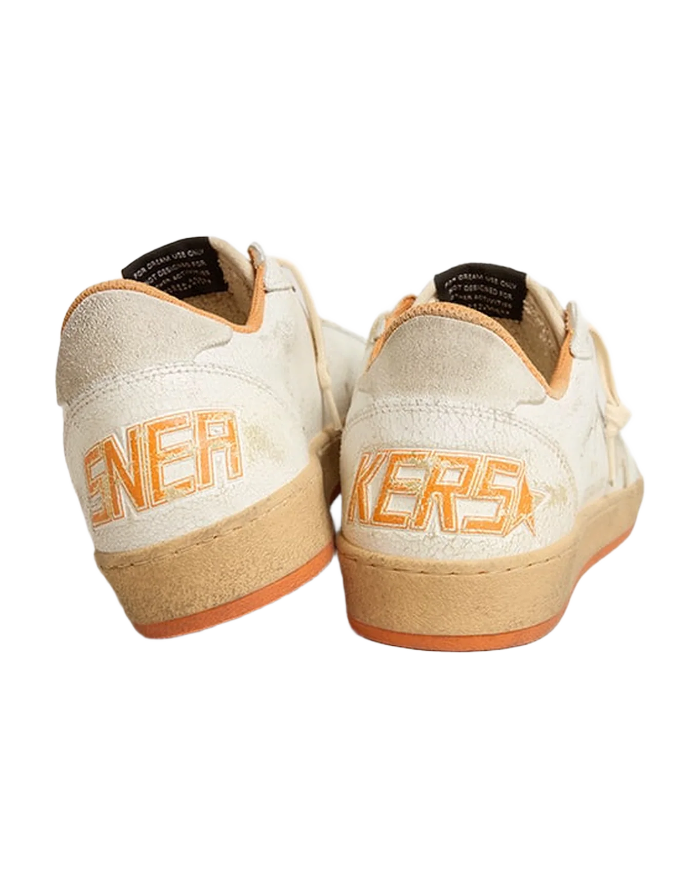 Men | Ball Star with Suede Star & Orange Inserts | White x Beige x Orange - Image 3
