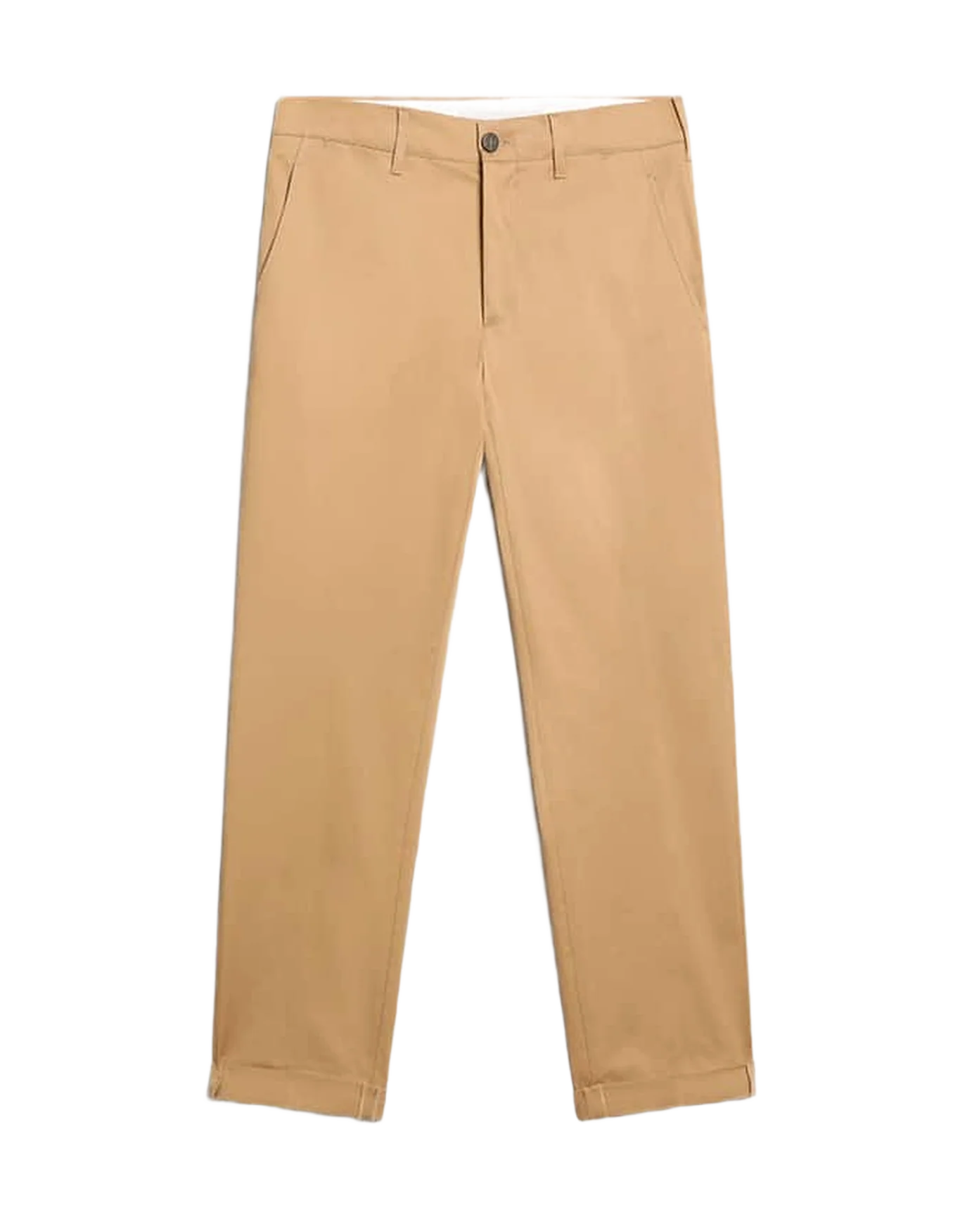 Men | Beige Cotton Chino Pants | Beige - Image 5