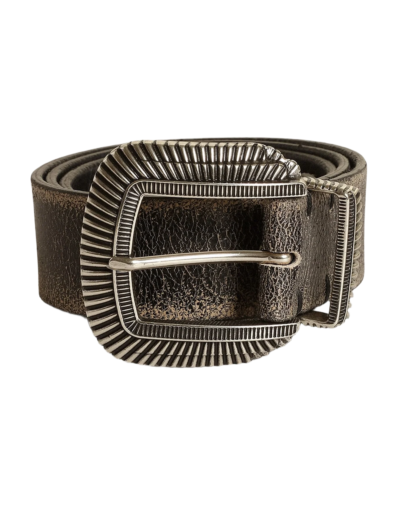 Men | Belt Black Leather with Decorated Buckle | Black - Image 10