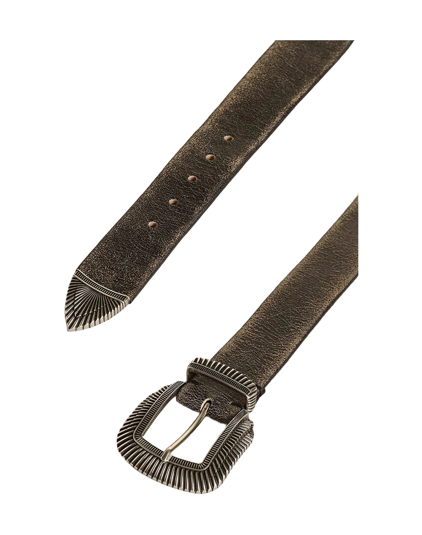 Men | Belt Black Leather with Decorated Buckle | Black - Image 2