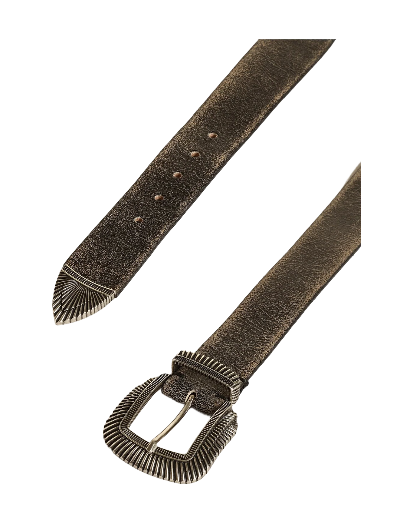 Men | Belt Black Leather with Decorated Buckle | Black - Image 8