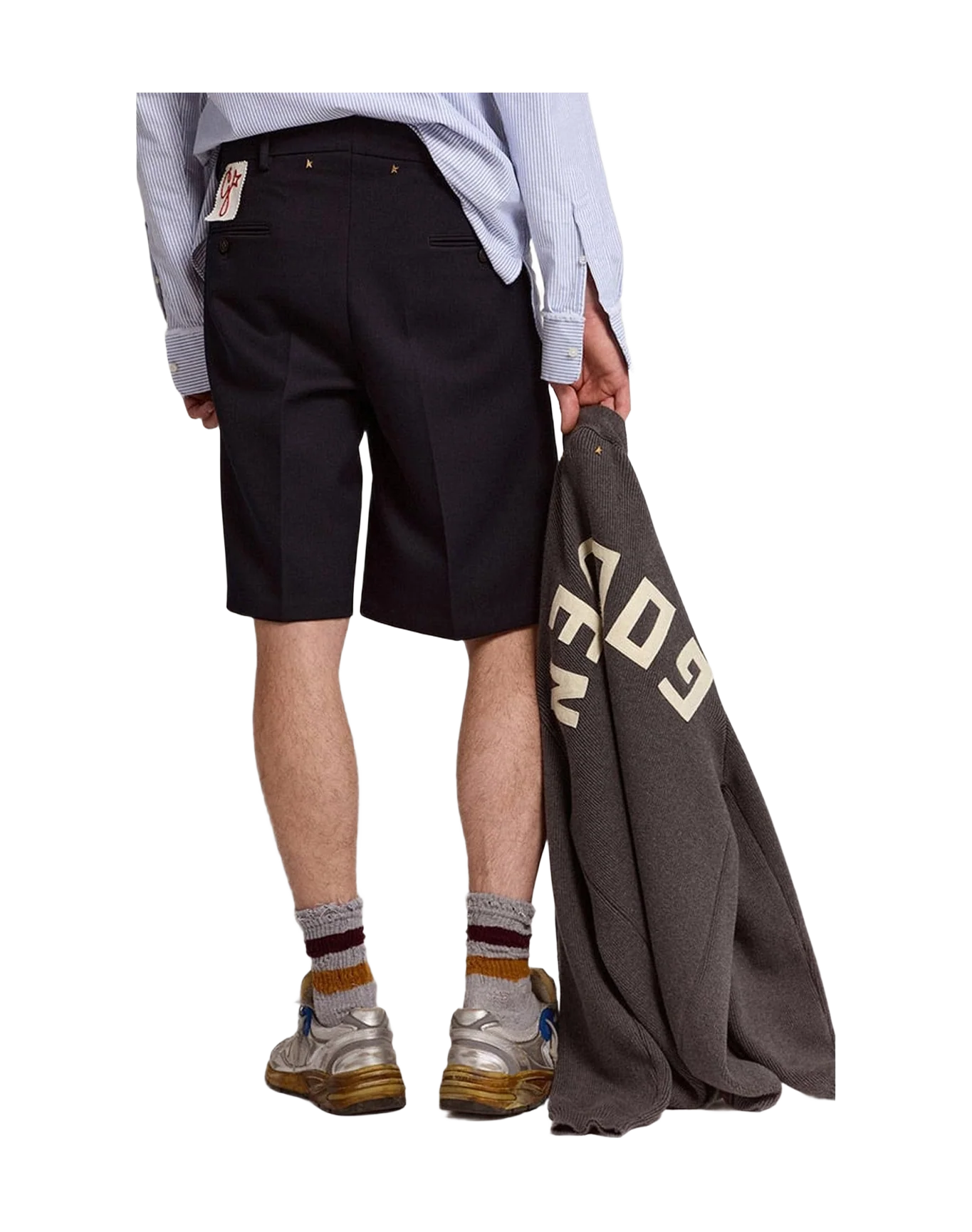 Men | Bermuda Shorts Dark Blue Wool | Dark Blue