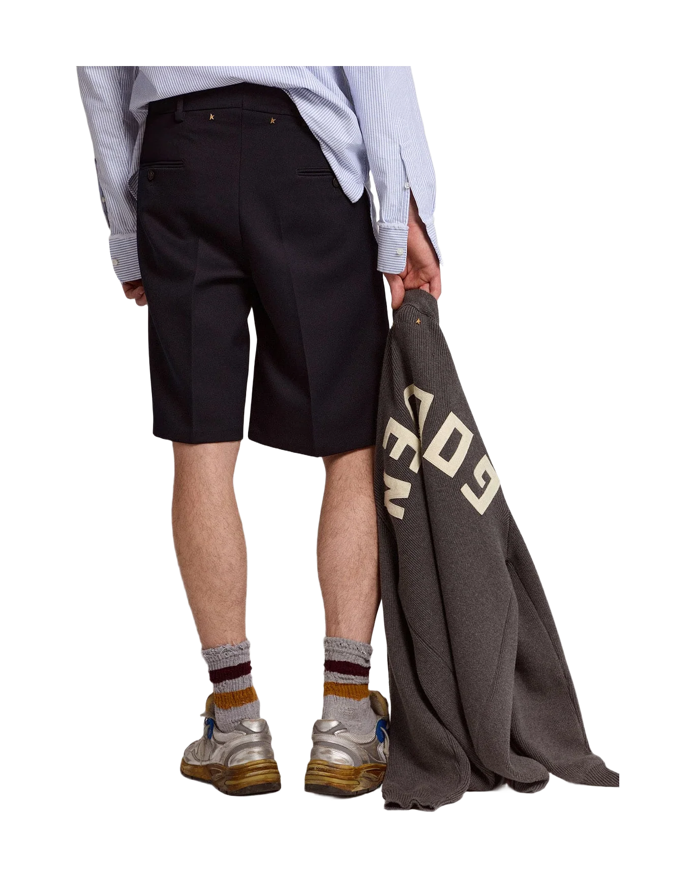 Men | Bermuda Shorts Dark Blue Wool | Dark Blue - Image 11