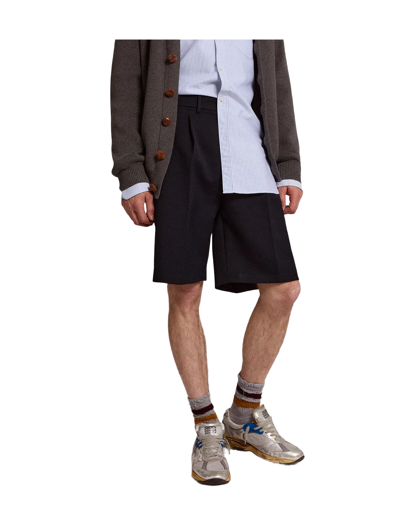 Men | Bermuda Shorts Dark Blue Wool | Dark Blue - Image 6