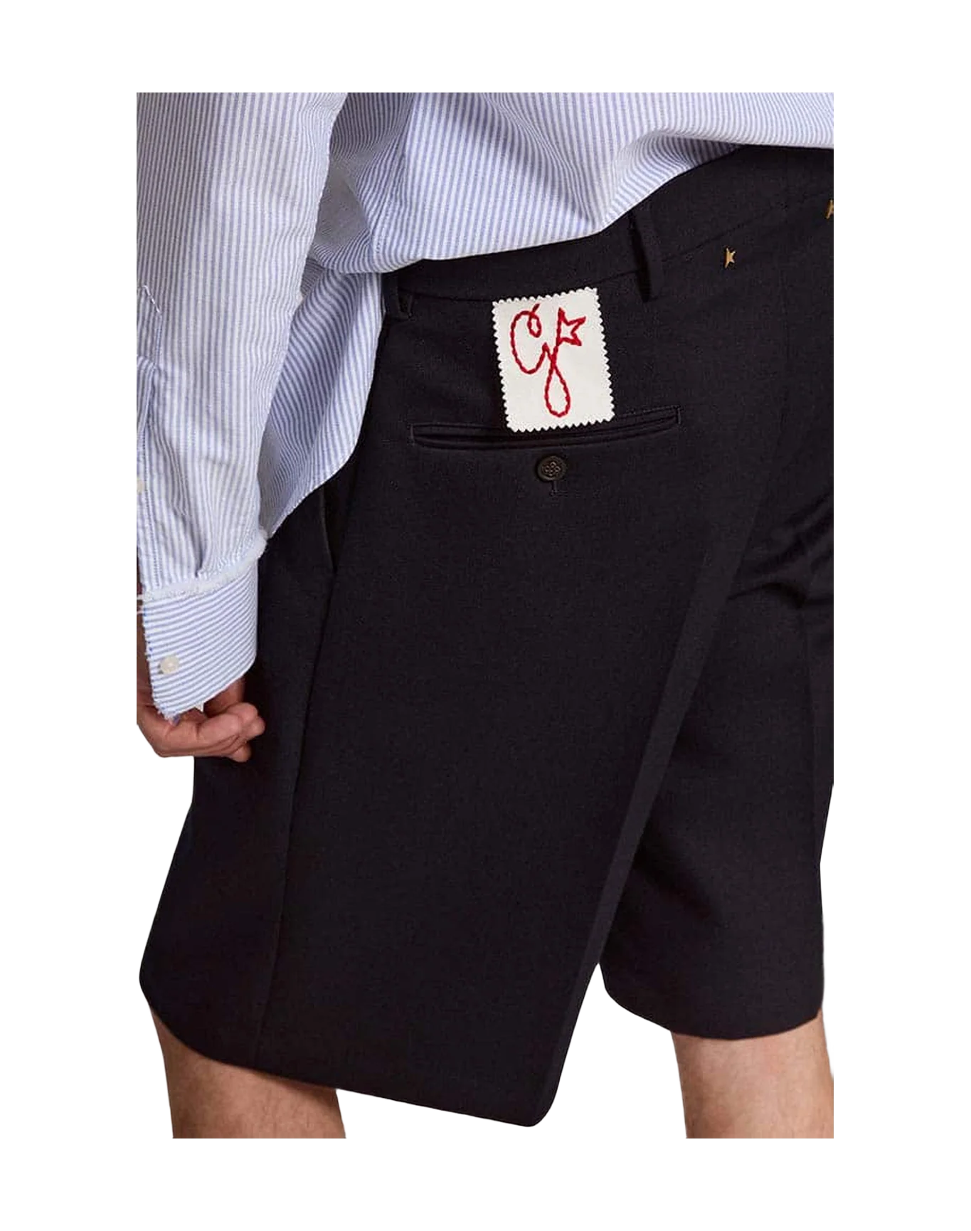 Men | Bermuda Shorts Dark Blue Wool | Dark Blue - Image 7