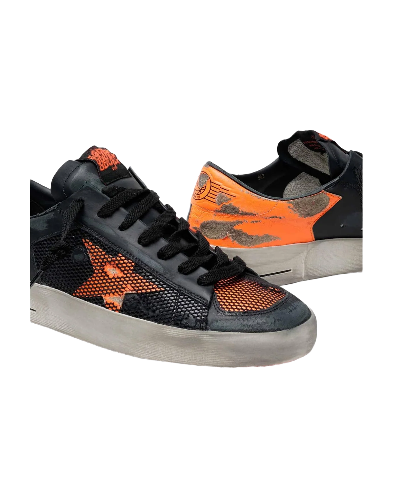 Men | Black & Orange Stardan Sneakers