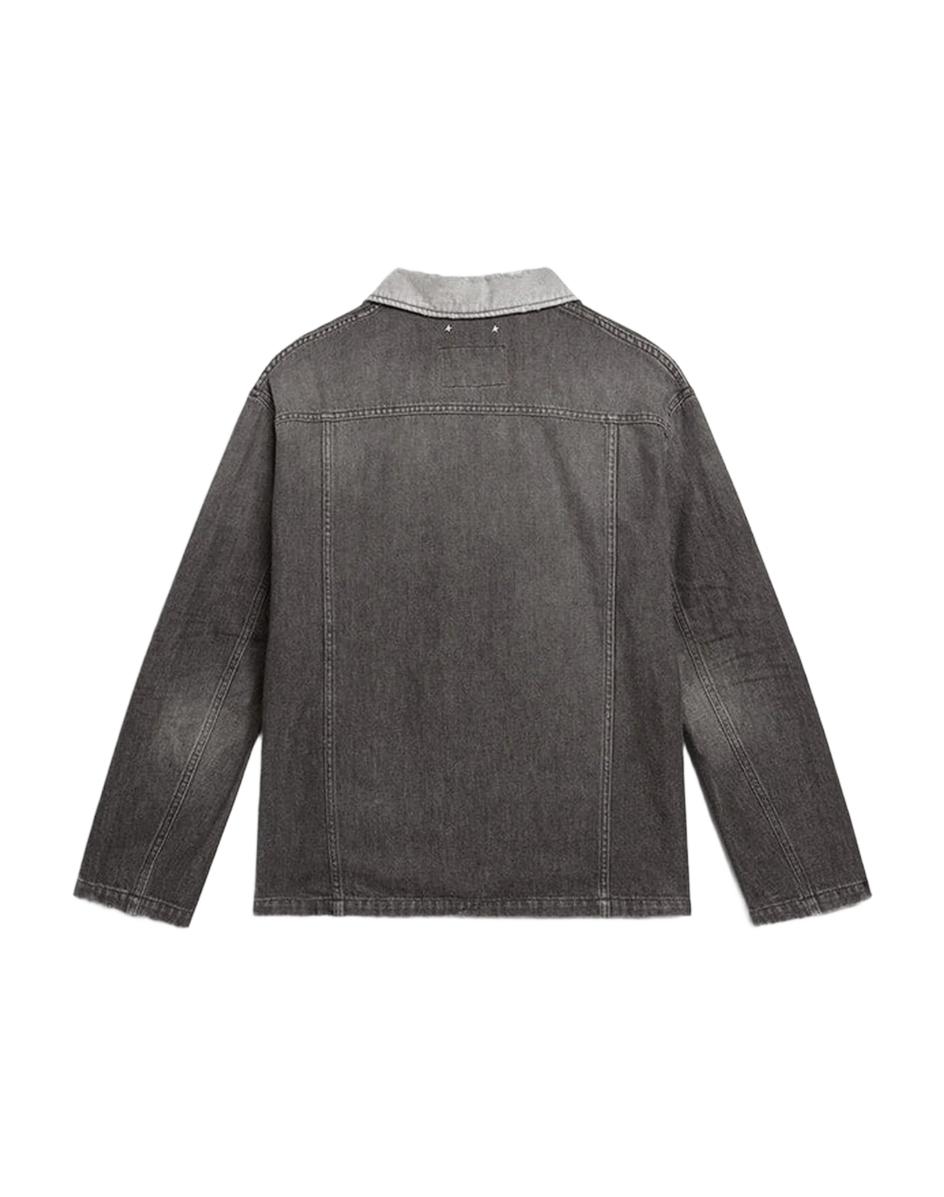 Men | Black Denim Shirt with Patches | Black - Image 8