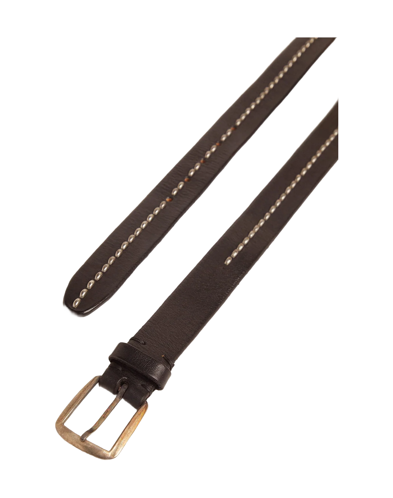 Men | Black Leather Belt with Studs | Black - Image 3