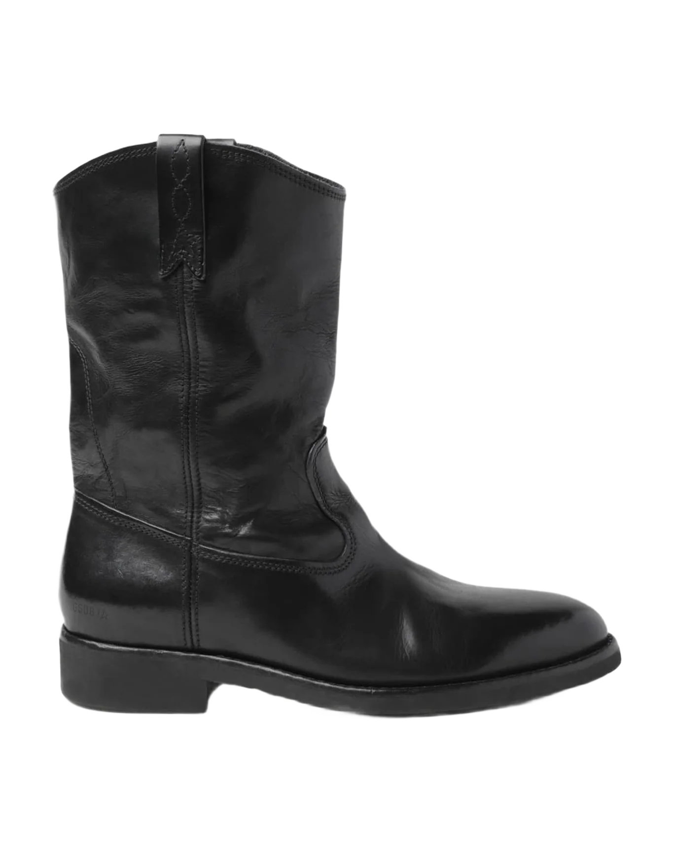 Men | Black Leather Biker | Black - Image 2