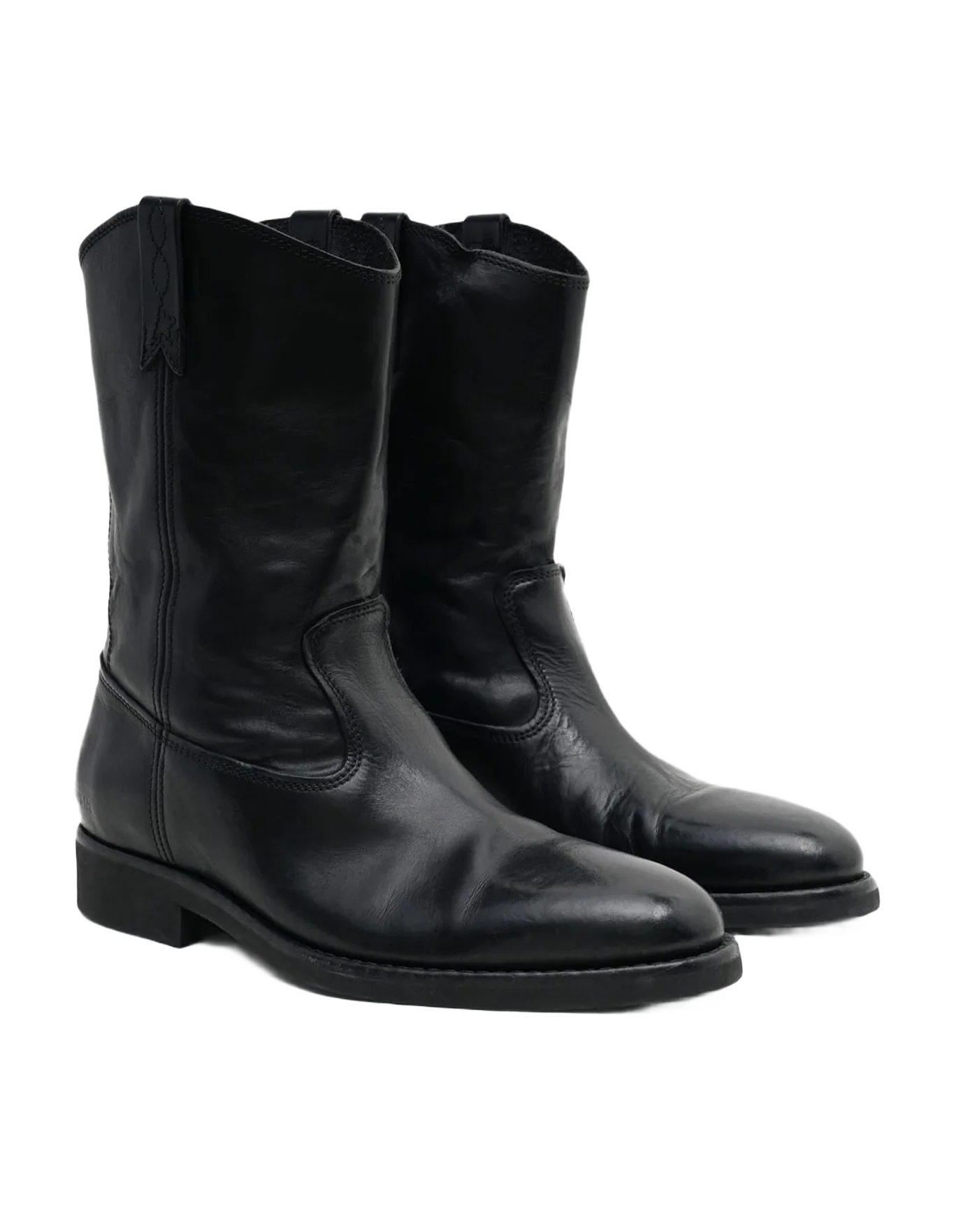 Men | Black Leather Biker | Black - Image 3