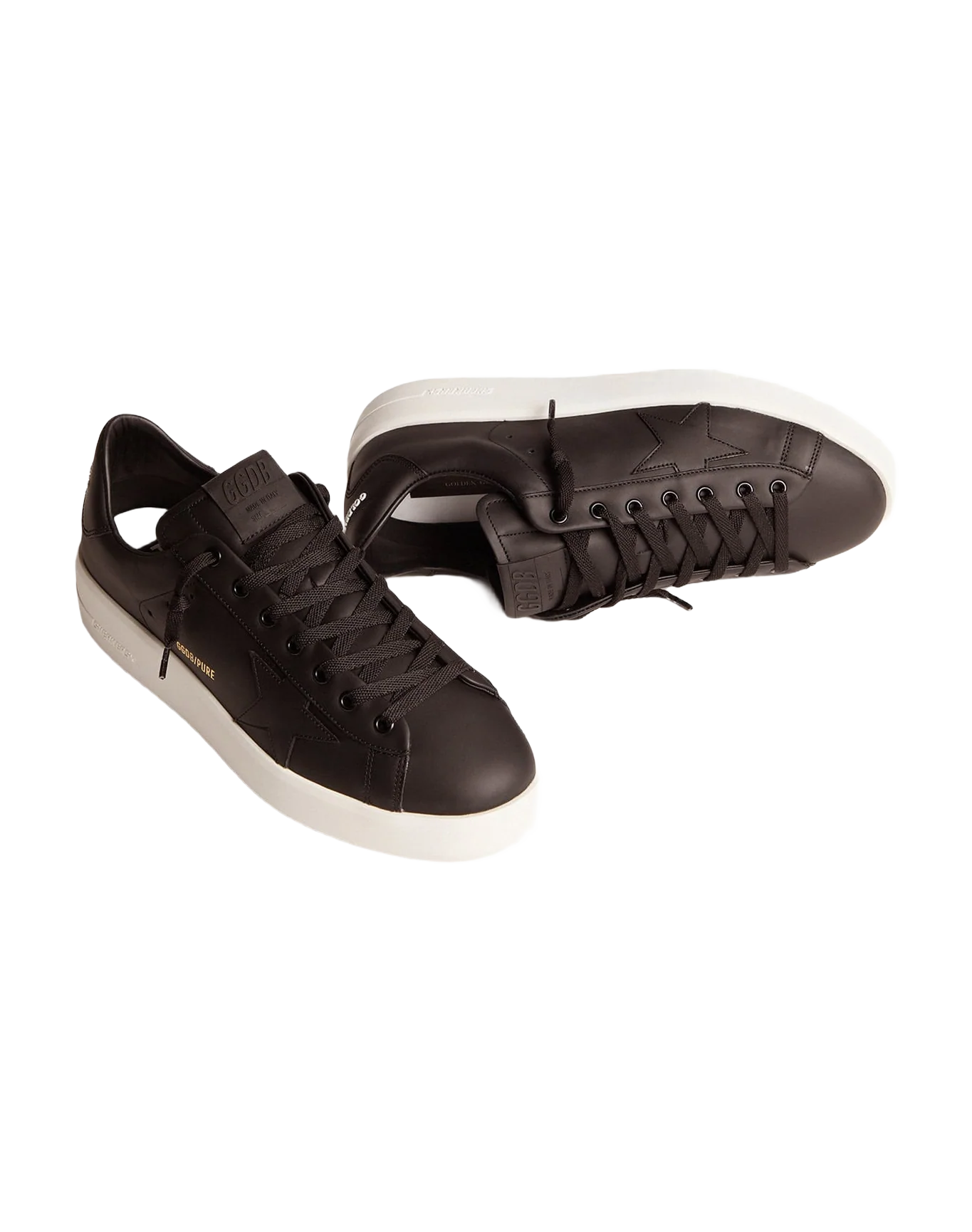 Men | Black Leather Purestar Sneakers | Black - Image 5