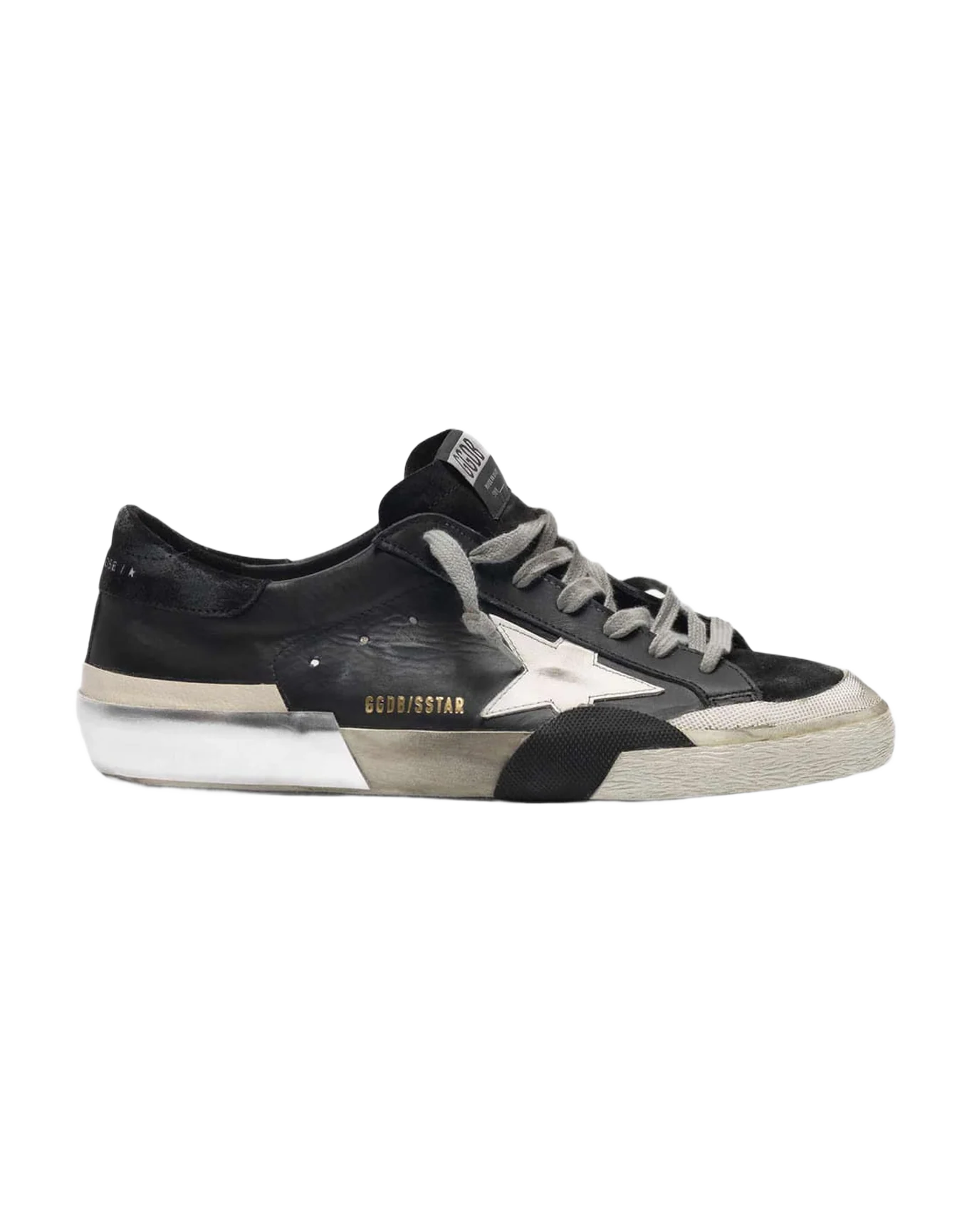 Men | Black Patchwork Super-Star Sneakers with Multi-Foxing - Image 3