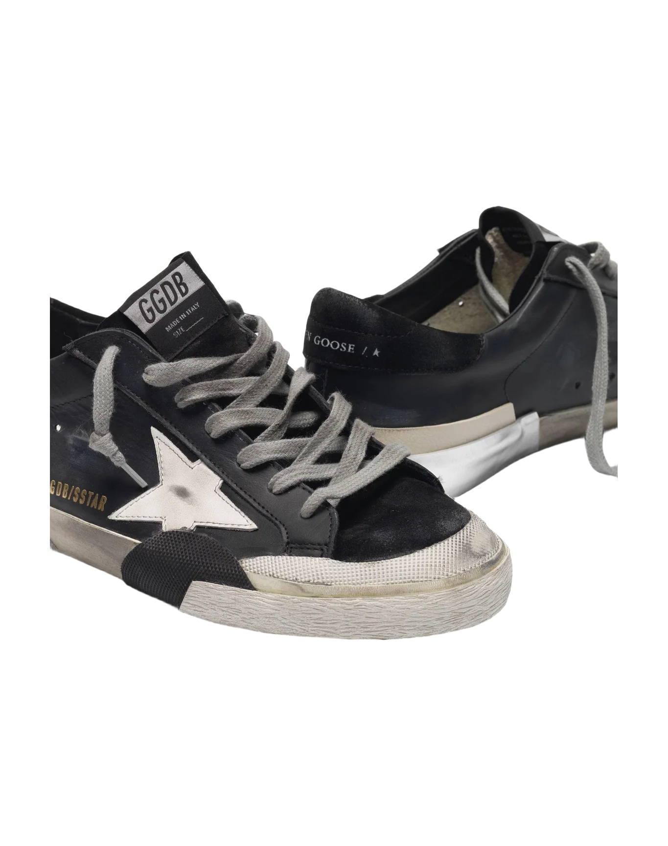 Men | Black Patchwork Super-Star Sneakers with Multi-Foxing - Image 4