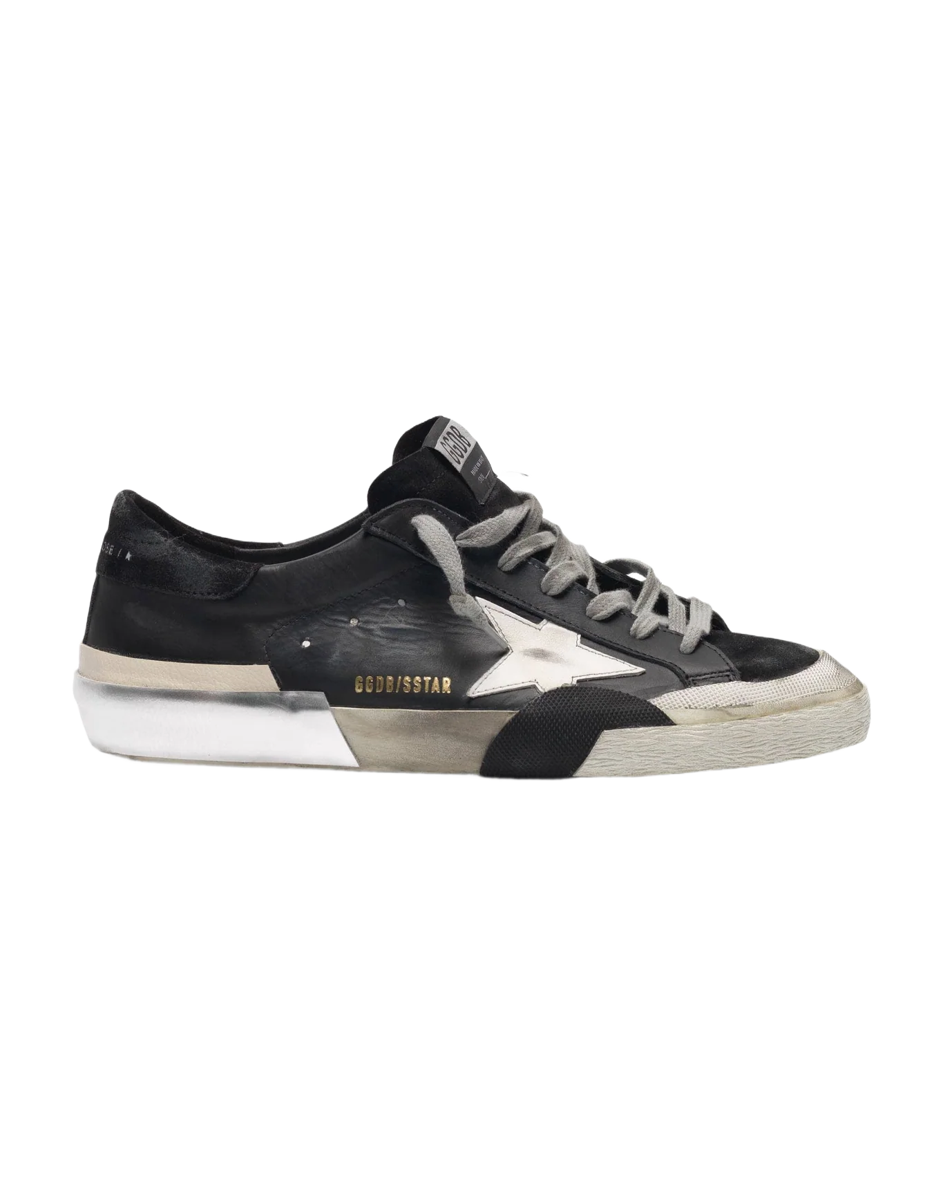 Men | Black Patchwork Super-Star Sneakers with Multi-Foxing - Image 8