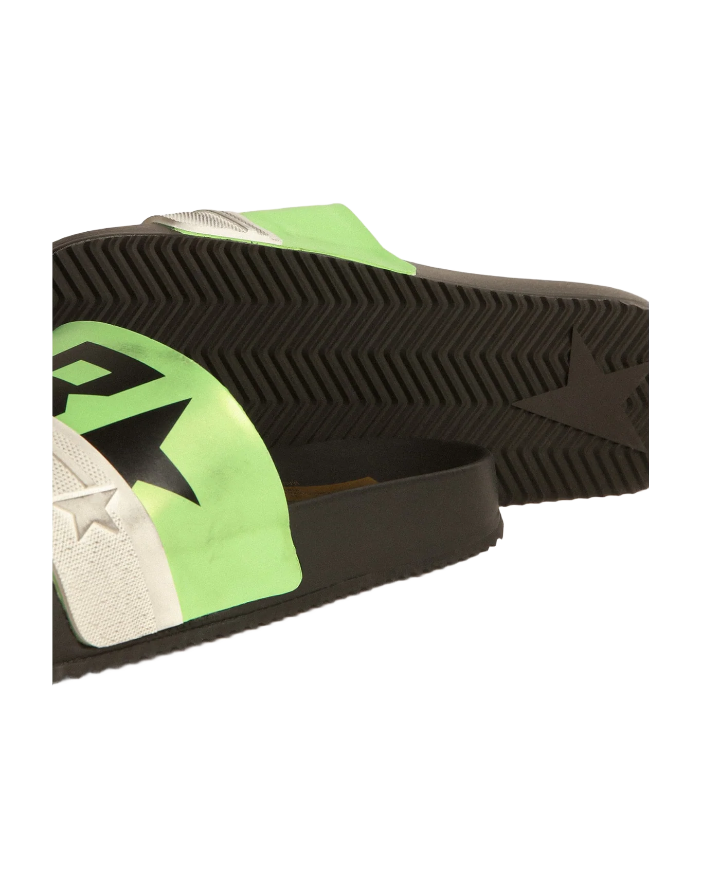 Men | Black Poolstars with Green Strap & Logo - Image 5