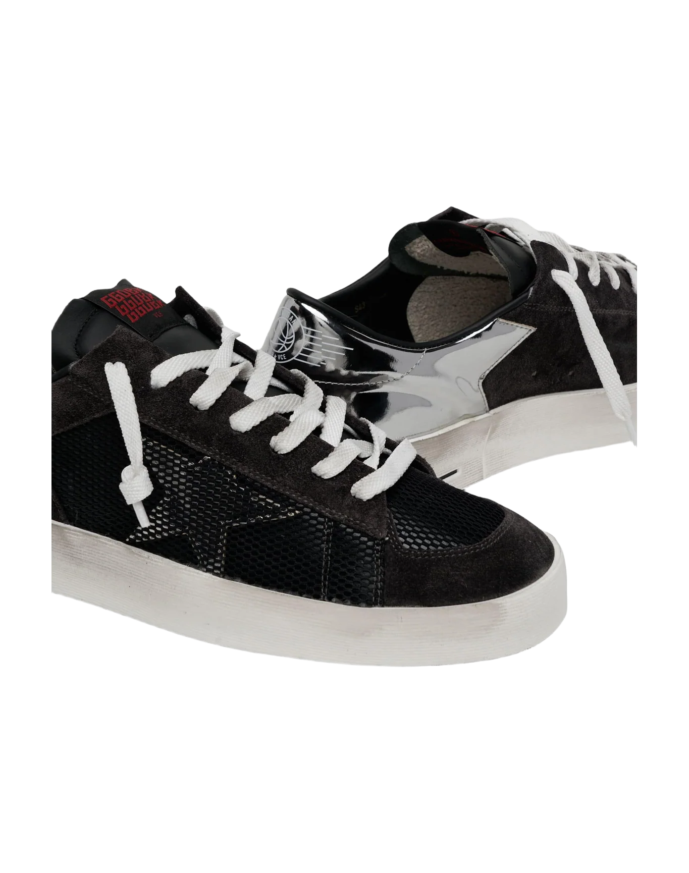 Men | Black Stardan Sneakers with Metallic Star | Black x Dark Grey x Silver - Image 5
