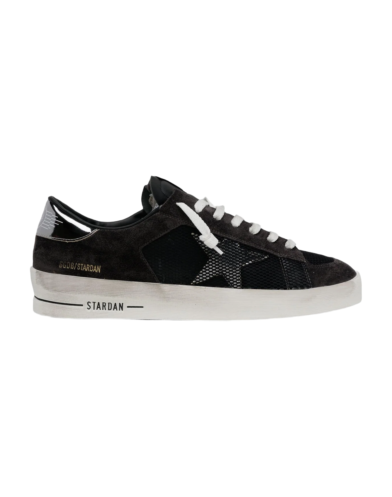 Men | Black Stardan Sneakers with Metallic Star | Black x Dark Grey x Silver - Image 6