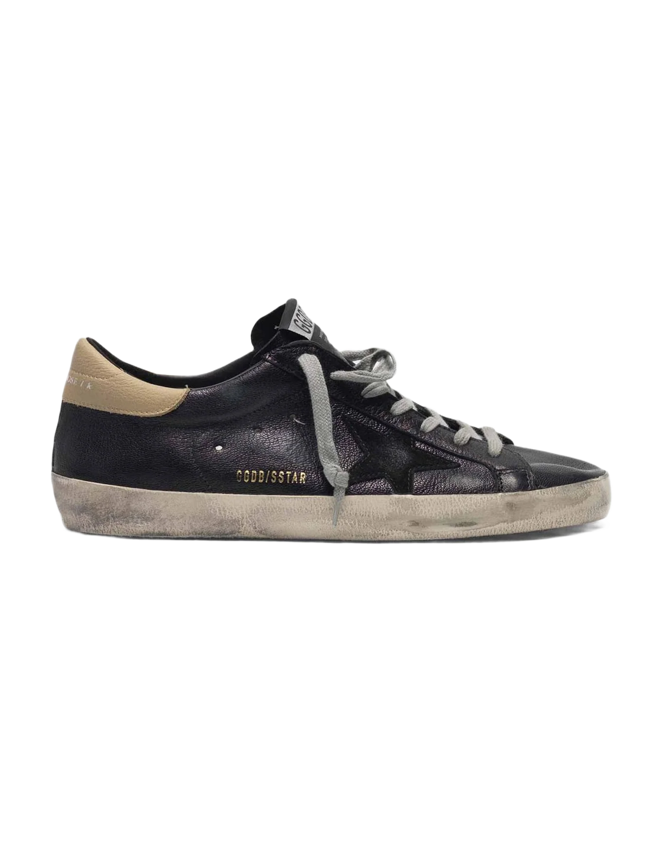 Men | Black Super-Star Sneakers with Nude Heel Tab - Image 6