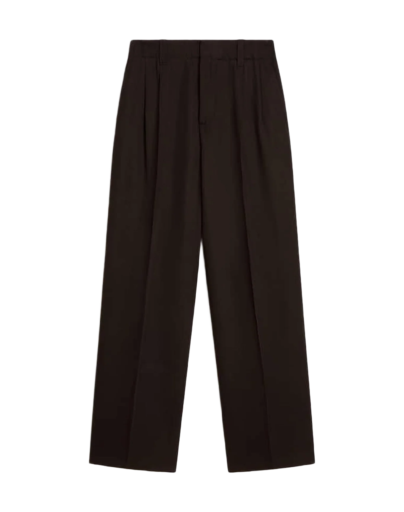 Men | Black Wool & Viscose Blend Pants | Black