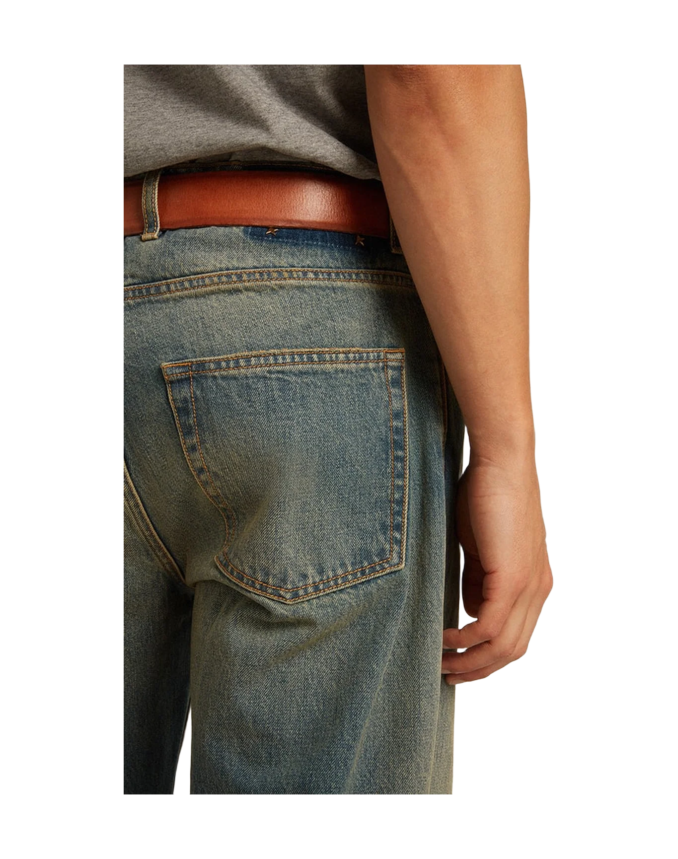 Men | Blue Jeans with A Lived-In Treatment | Blue - Image 5