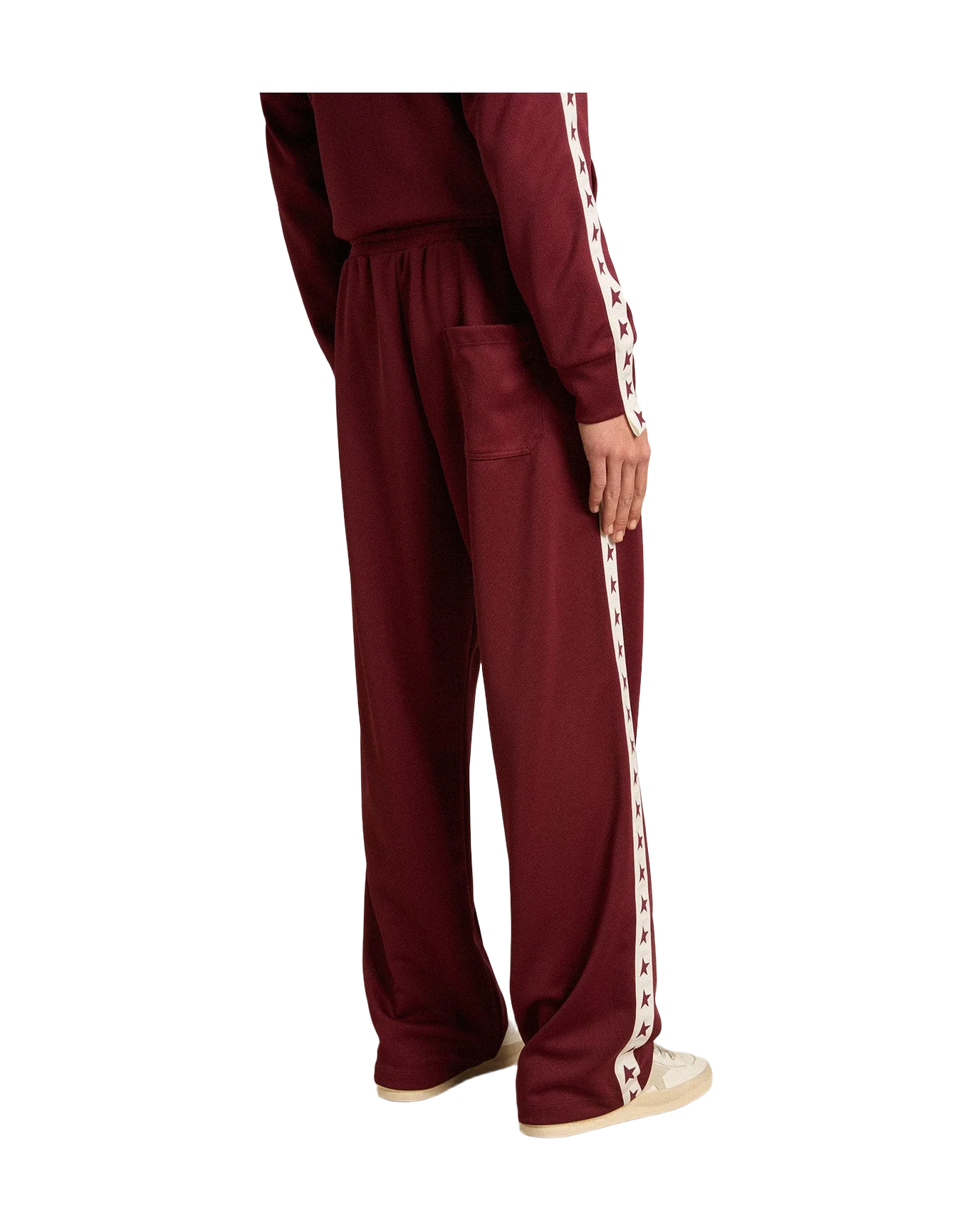 Men | Burgundy Joggers with Stars On The Sides | Windsor Wine x White - Image 11