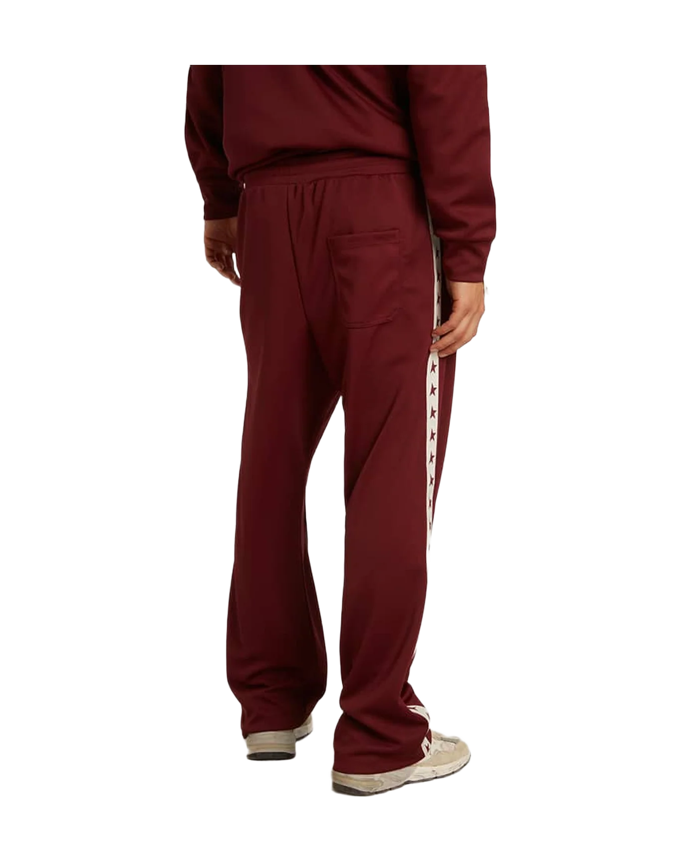 Men | Burgundy Joggers with Stars On The Sides | Windsor Wine x White - Image 12