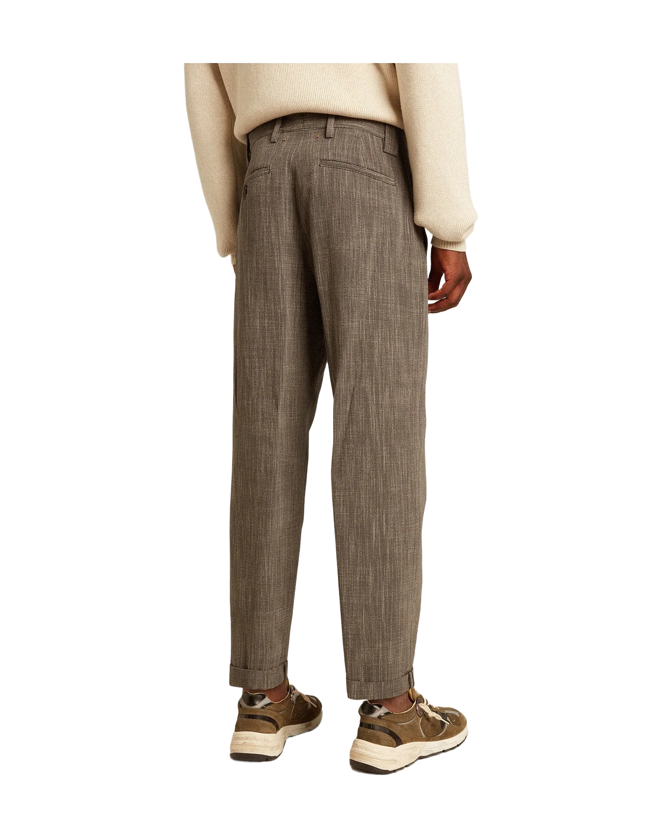 Men | Chinos Gray Melange Wool Blend | Grey x White - Image 5