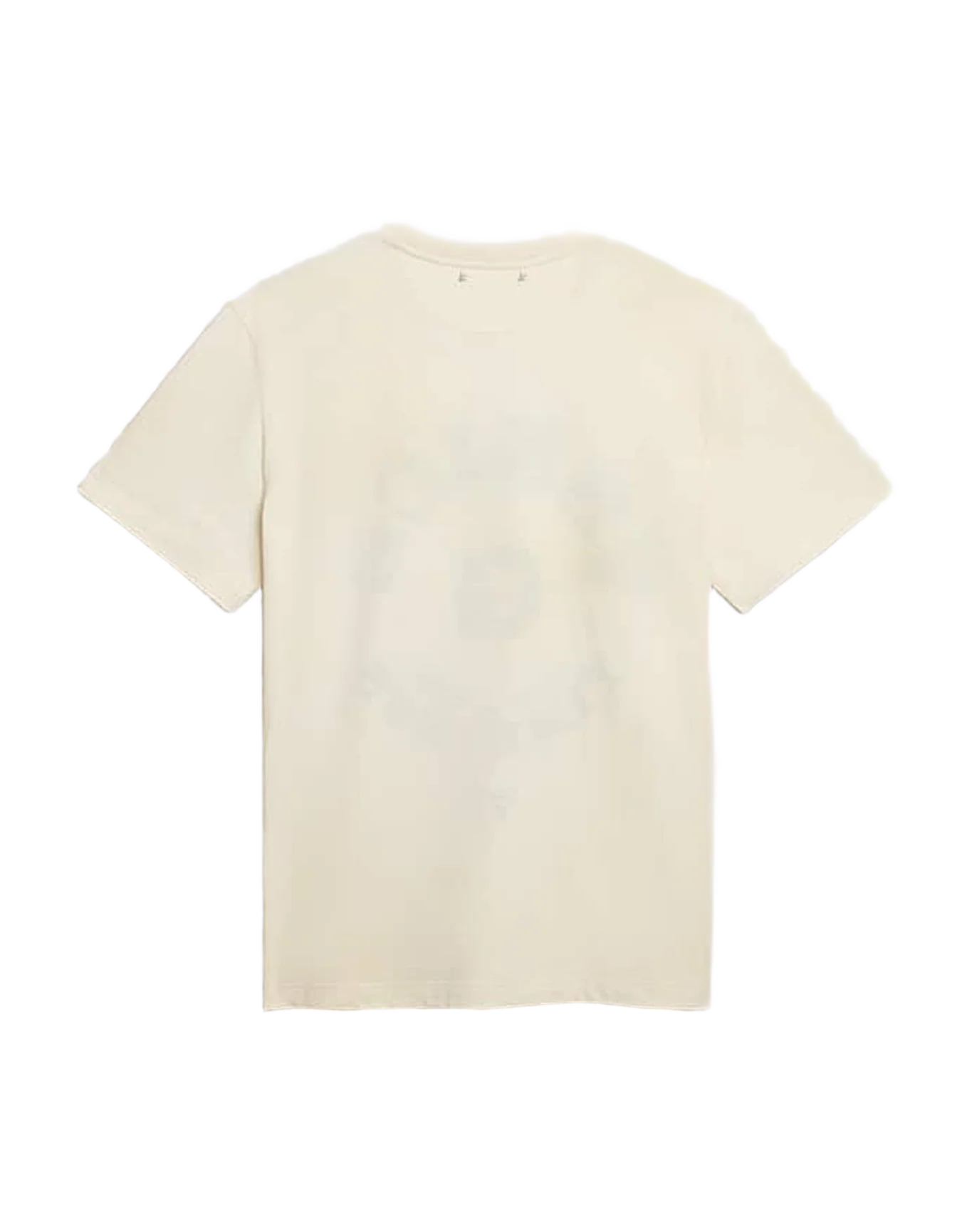 Men | Cotton T-Shirt Aged White with Faded Lettering | Heritage White x Black