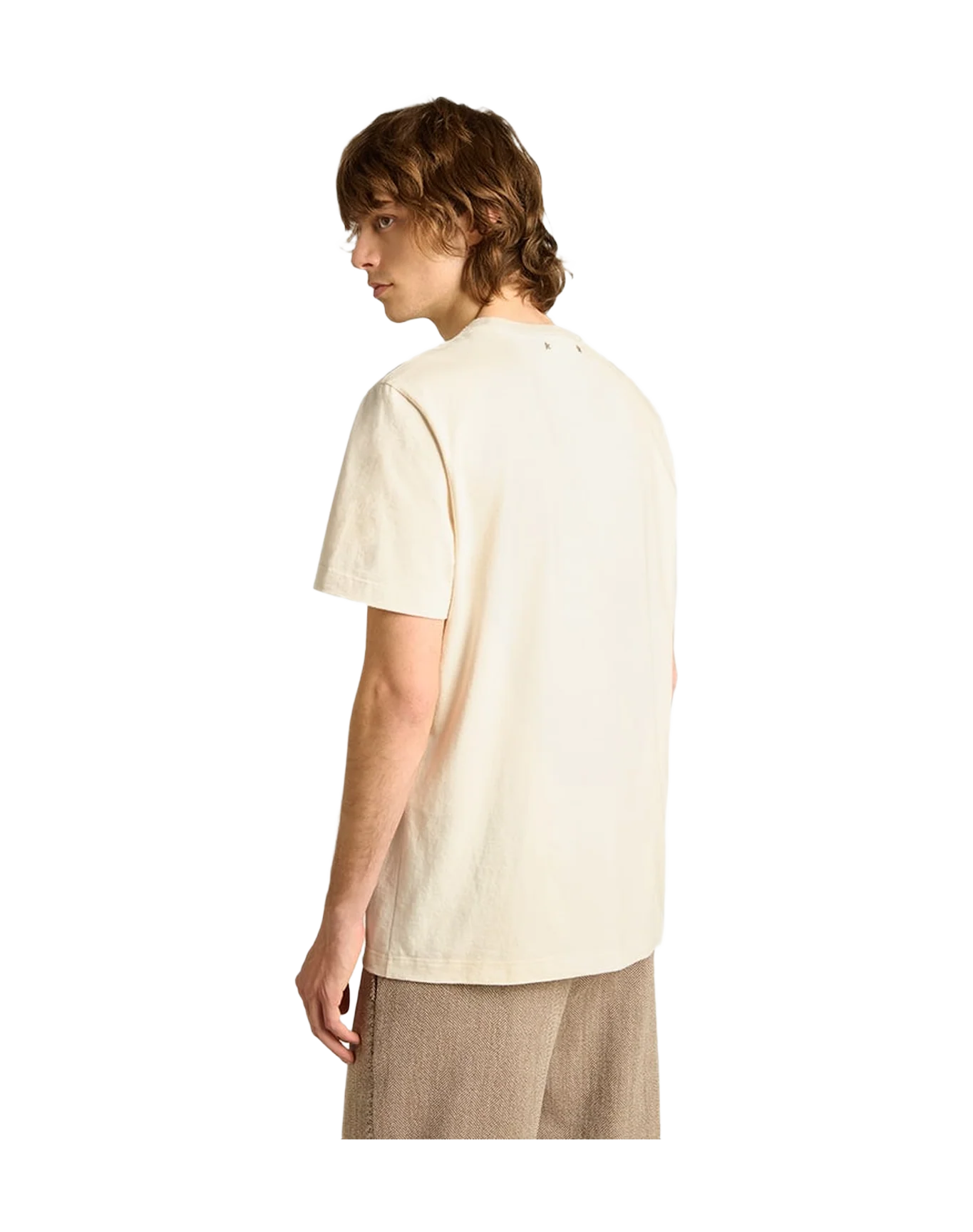 Men | Cotton T-Shirt Aged White with Faded Lettering | Heritage White x Black - Image 11