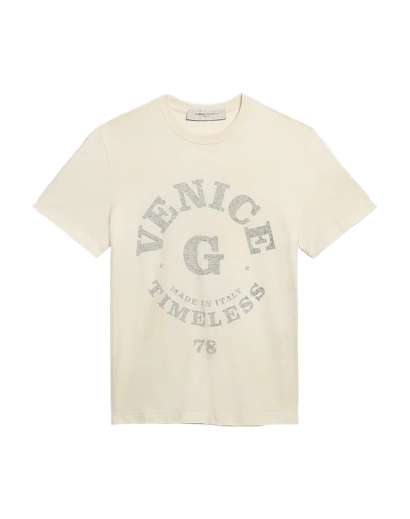Men | Cotton T-Shirt Aged White with Faded Lettering | Heritage White x Black - Image 5