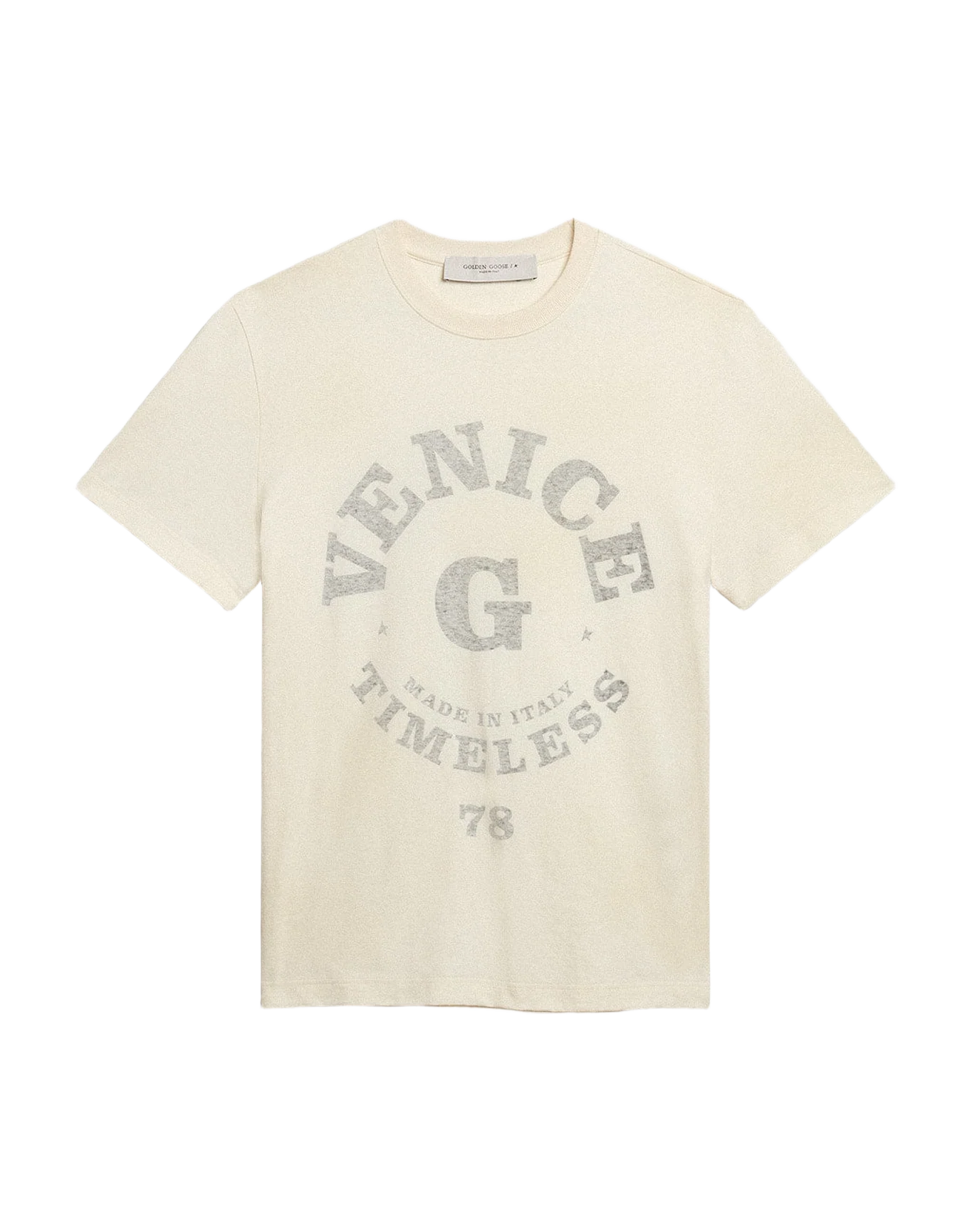 Men | Cotton T-Shirt Aged White with Faded Lettering | Heritage White x Black - Image 8