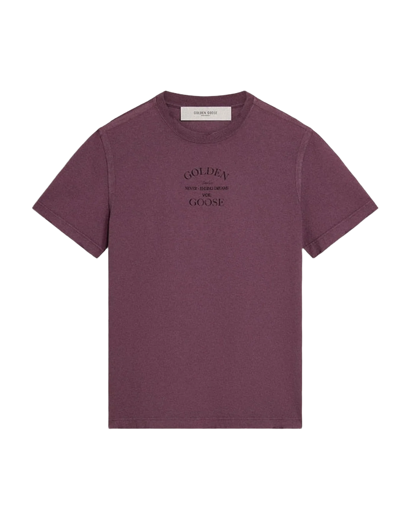 Men | Cotton T-Shirt Worn Purple with Logo Print | Purple x Black