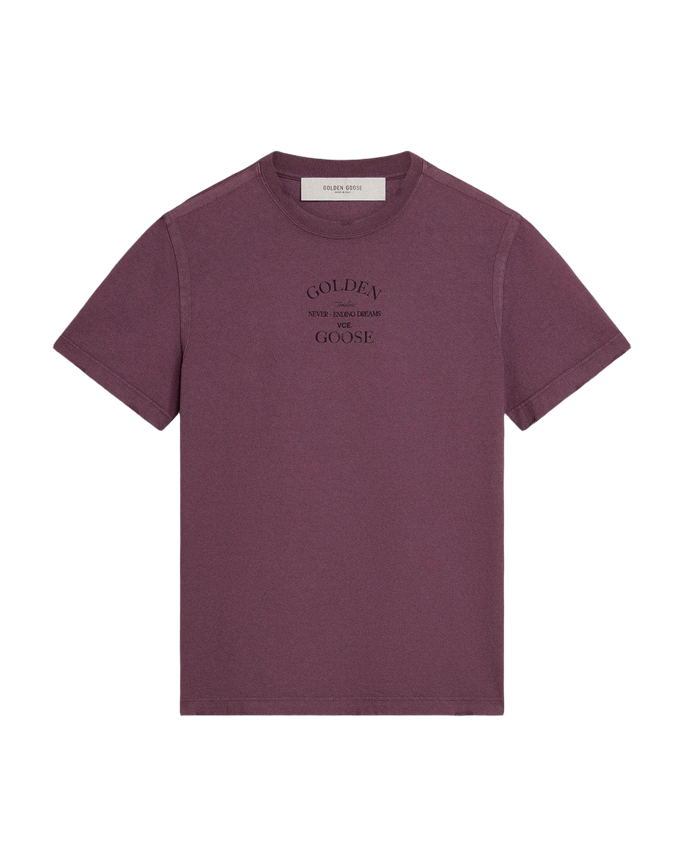 Men | Cotton T-Shirt Worn Purple with Logo Print | Purple x Black - Image 6